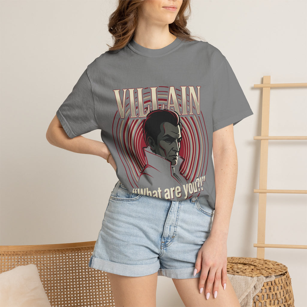 Power Runs Black Villain Portrait T-Shirt — "What Are You?" Graphic Tee by Power Runs Black