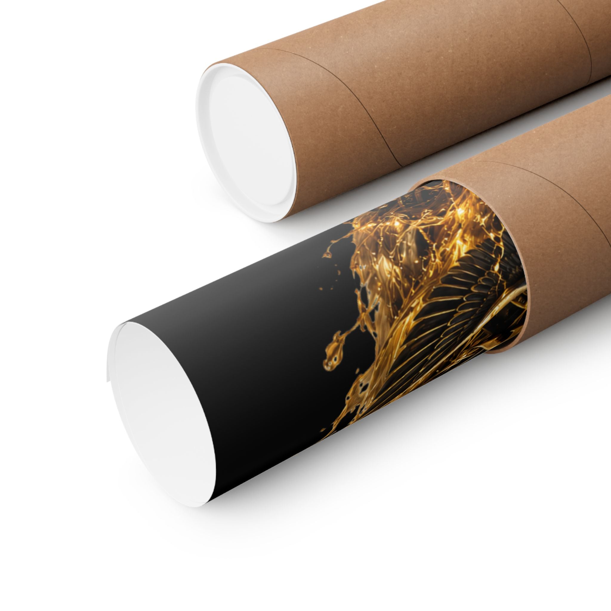 Power Runs Black Matte Poster — Afrocentric Gold Goddess Wall Art by Power Runs Black