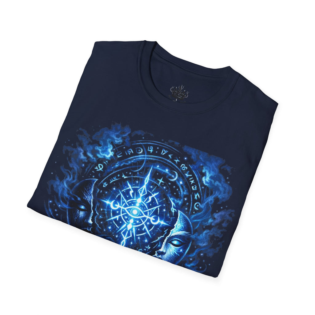 PRB Mystic Oceanic Spell T-Shirt — Blue Serpent & Moon Magic Tee by Power Runs Black