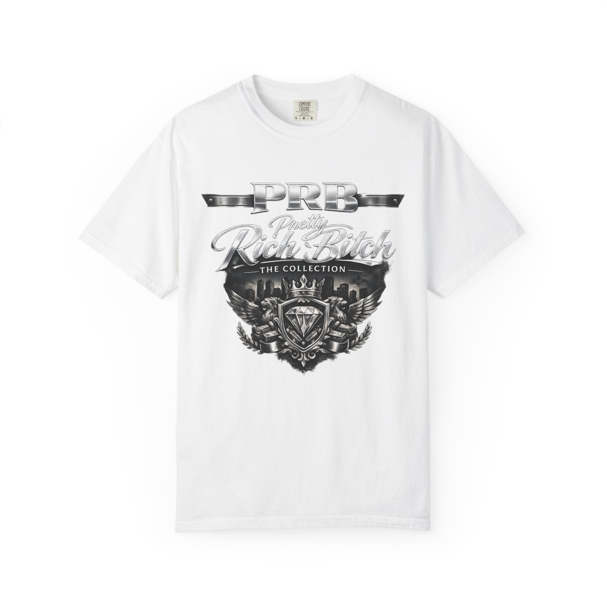 PRB Rebel Biker Crest T-Shirt | Vintage Motorcycle Emblem Tee by Power Runs Black