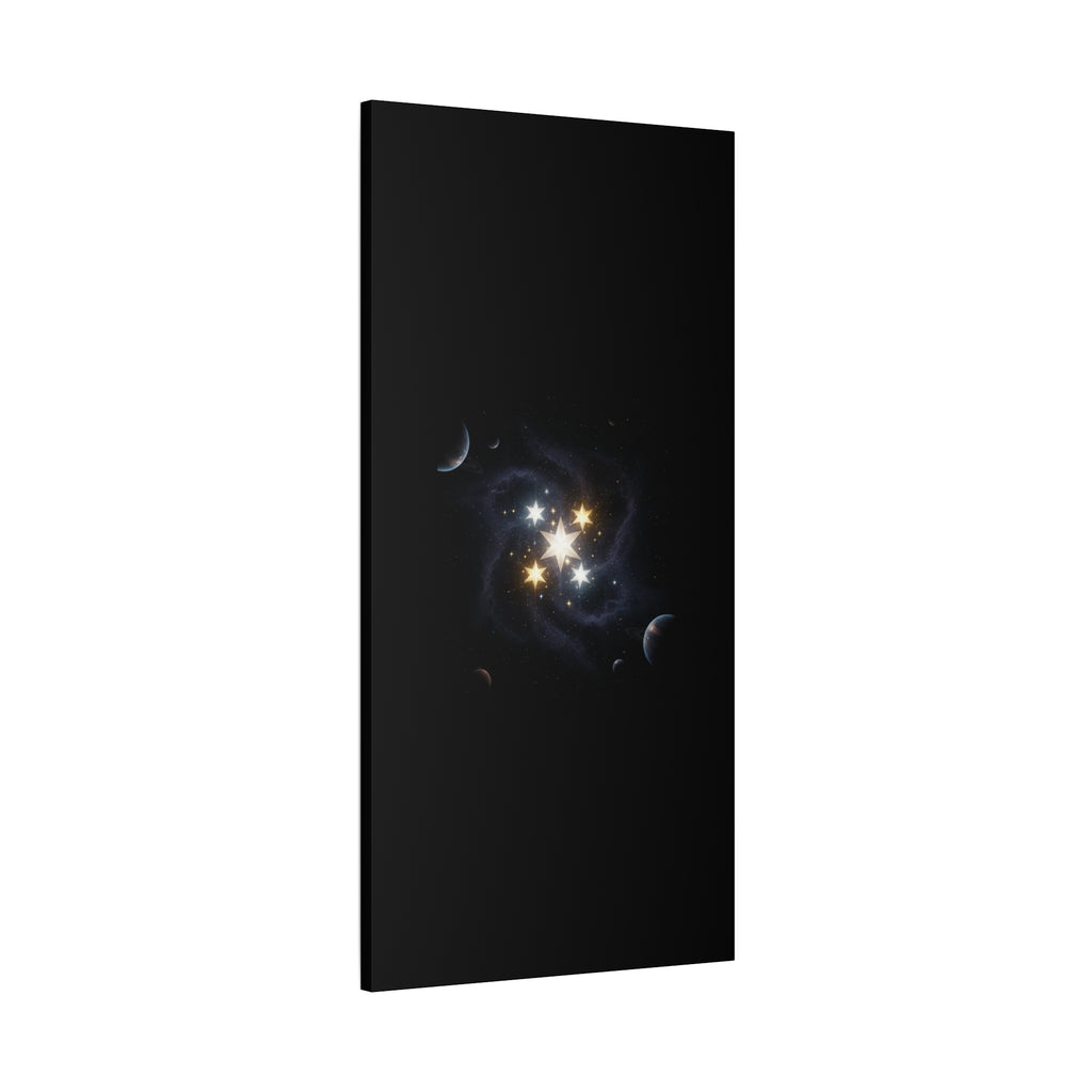 Power Runs Black PRB Glowing Star Constellation Canvas by Power Runs Black