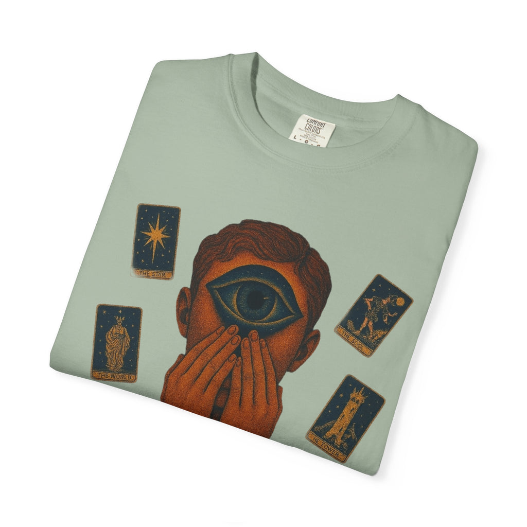 PRB Third Eye Tarot Illustration T-shirt | Occult Mystic Artwork by Power Runs Black