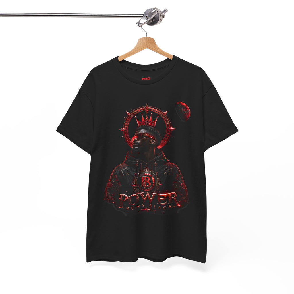 Power Runs Black Red Angel Graphics Tee by Printify