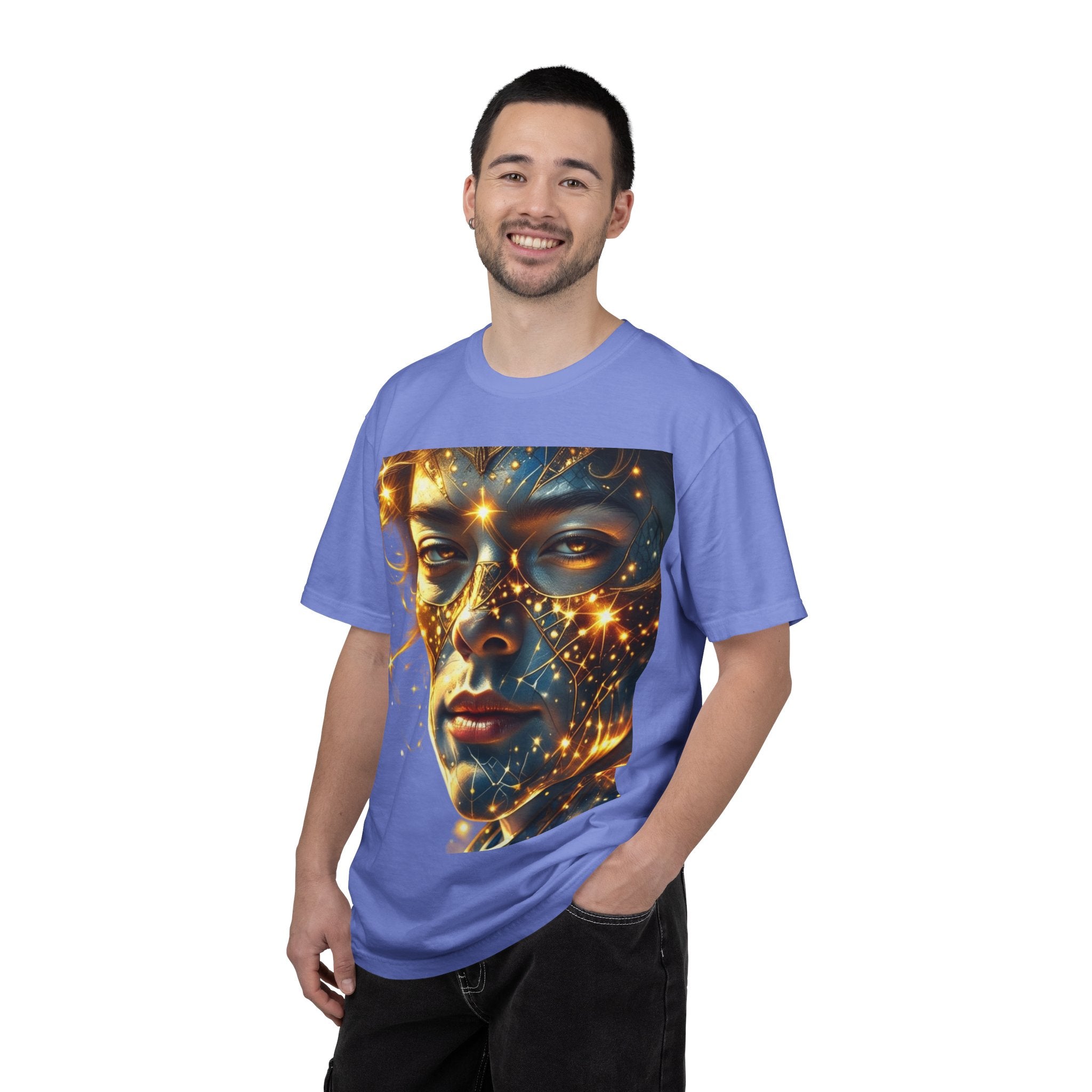 PRB Celestial Glow Unisex Graphic T-Shirt | Luminous Portrait Tee by Power Runs Black