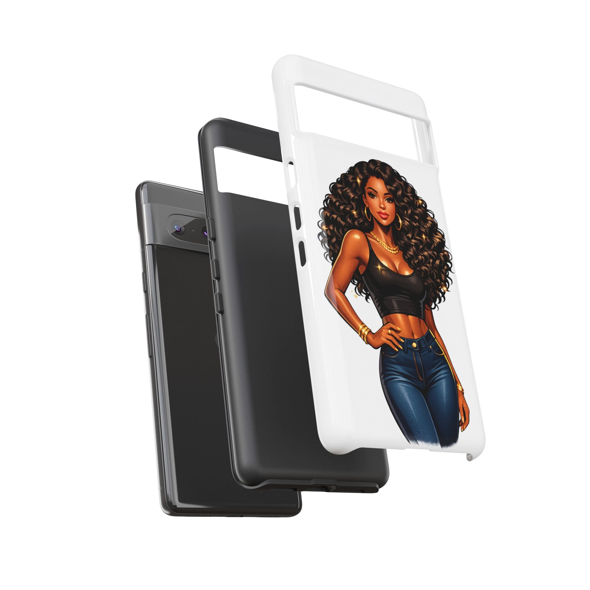 Pretty Rich Bitch by PRB Curly Hair Phone Case by Printify
