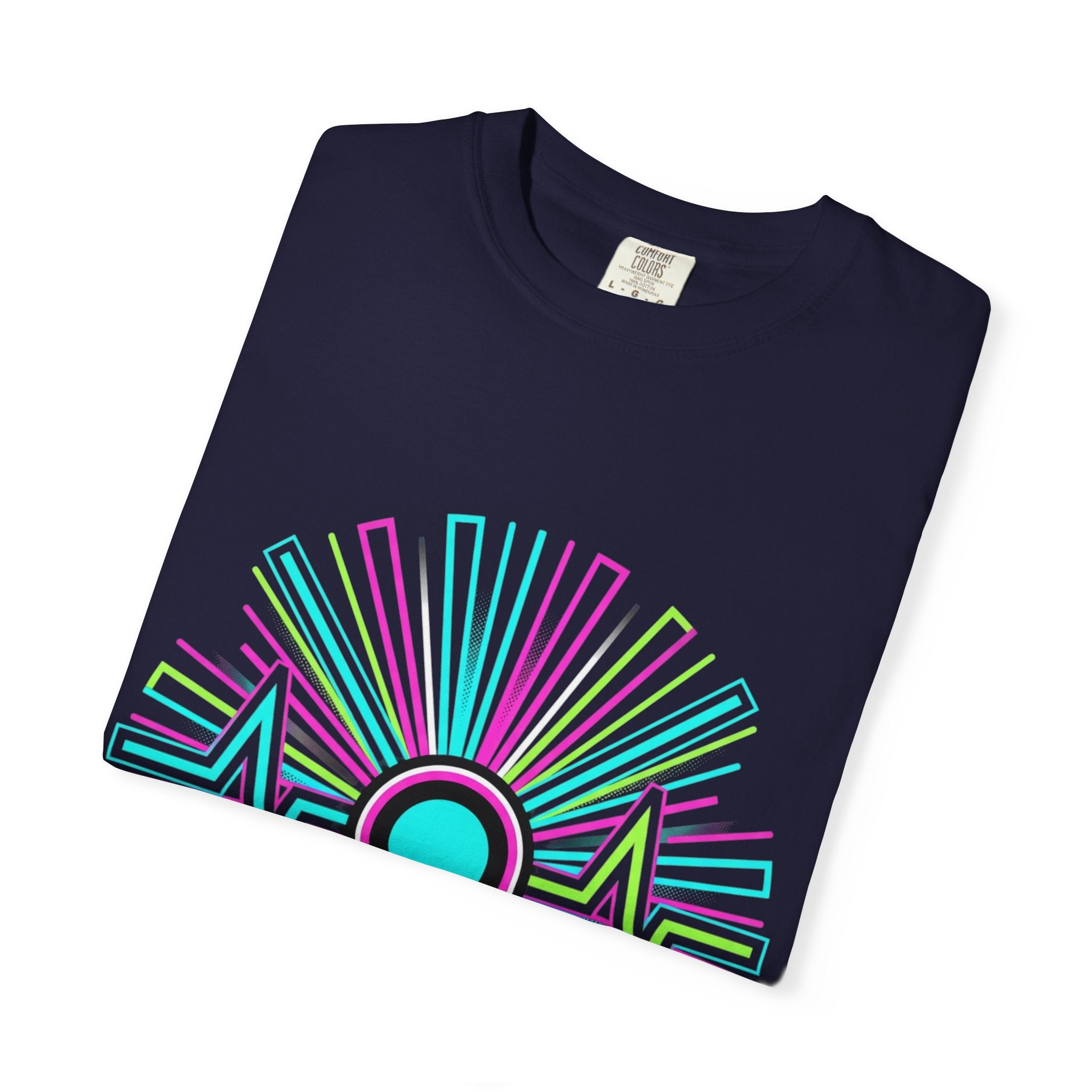 Power Runs Black PRB Electric "Move With Pulse" Graphic T-Shirt — Neon Sunburst Design by Printify