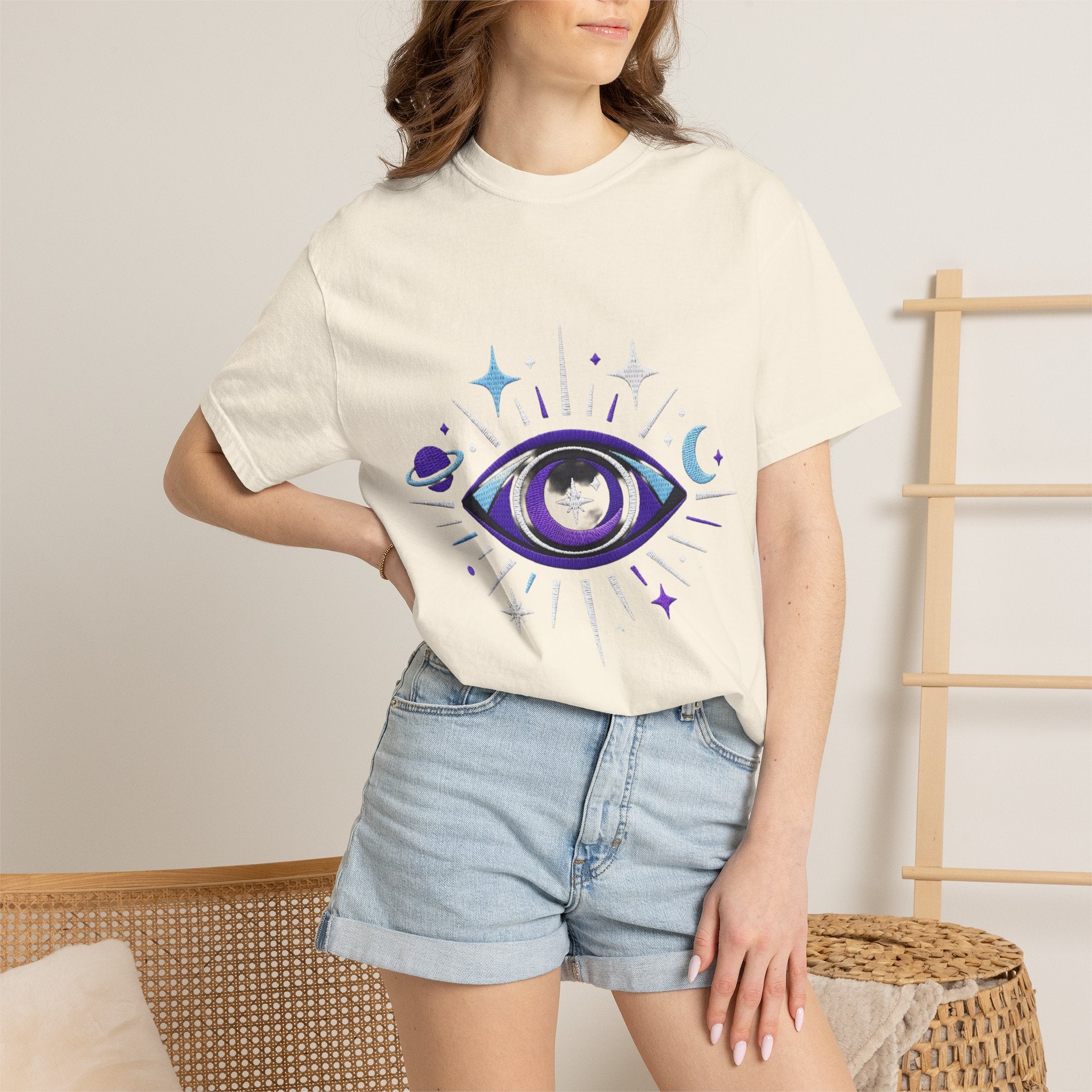 PRB Mystic All-Seeing Eye T-shirt | Cosmic Moon and Stars by Printify