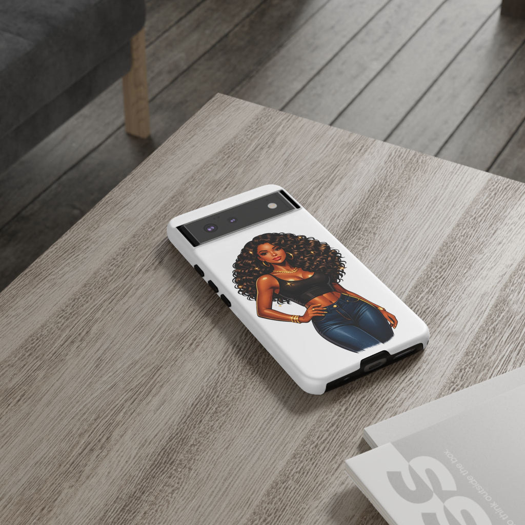 Pretty Rich Bitch by PRB Curly Hair Phone Case by Printify