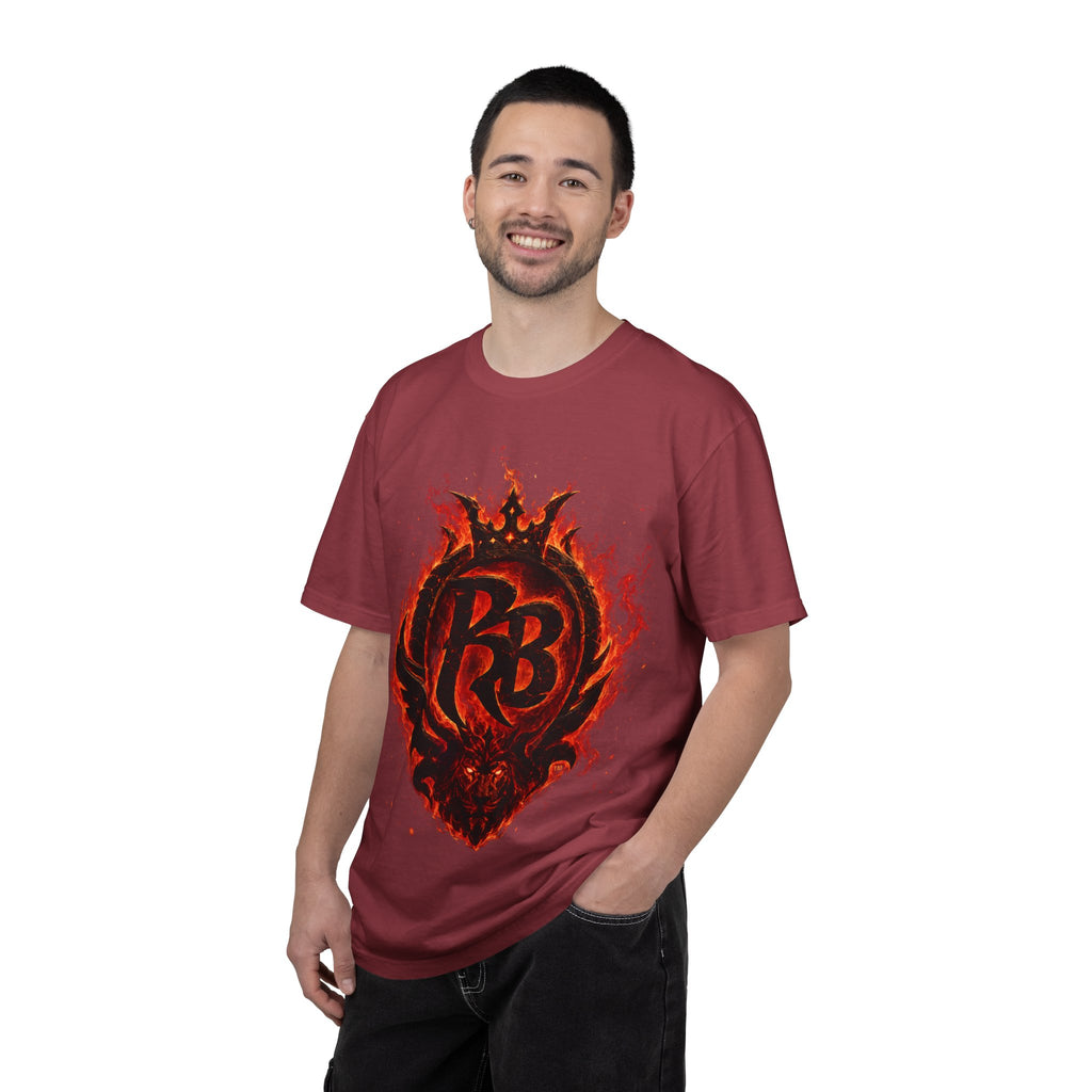 Power Runs Back PRB Flame Logo T-shirt | Fiery Emblem Tee, Grunge Rock Chic by Power Runs Black