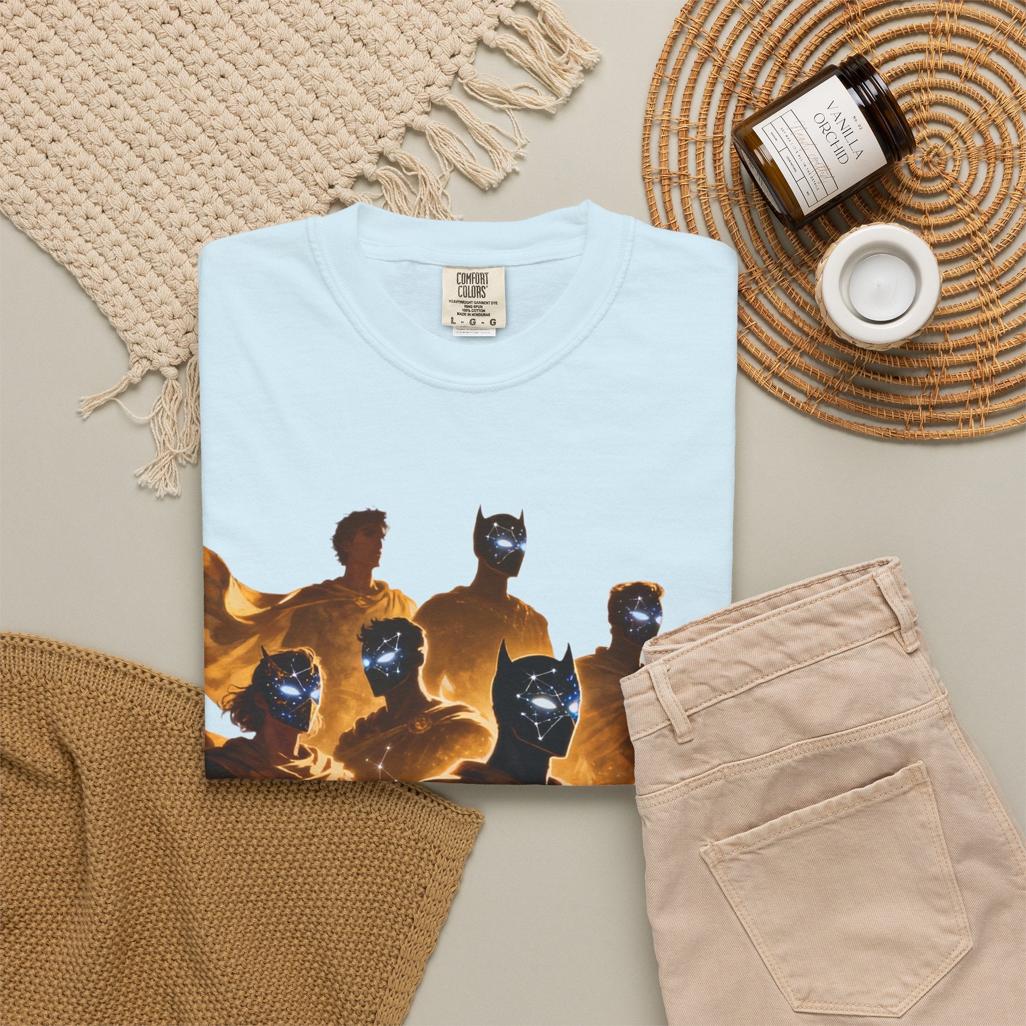 PRB Cosmic Heroes Graphic Tee (Golden Cloaks & Starry Faces) by Power Runs Black