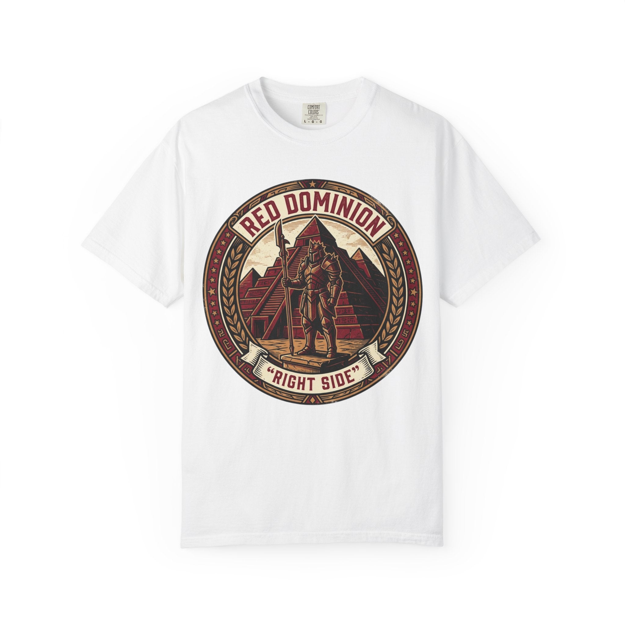 Power Runs Black PRB Red Dominion 'Right Side' Graphic T-Shirt by Printify