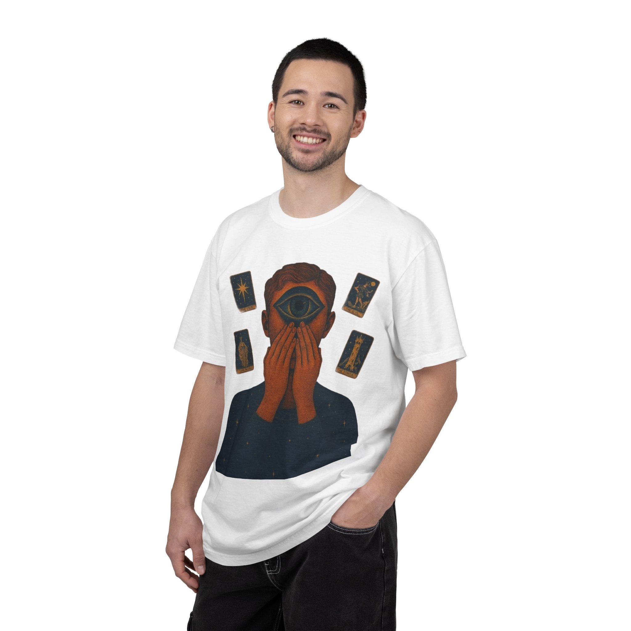 PRB Third Eye Tarot Illustration T-shirt | Occult Mystic Artwork by Power Runs Black