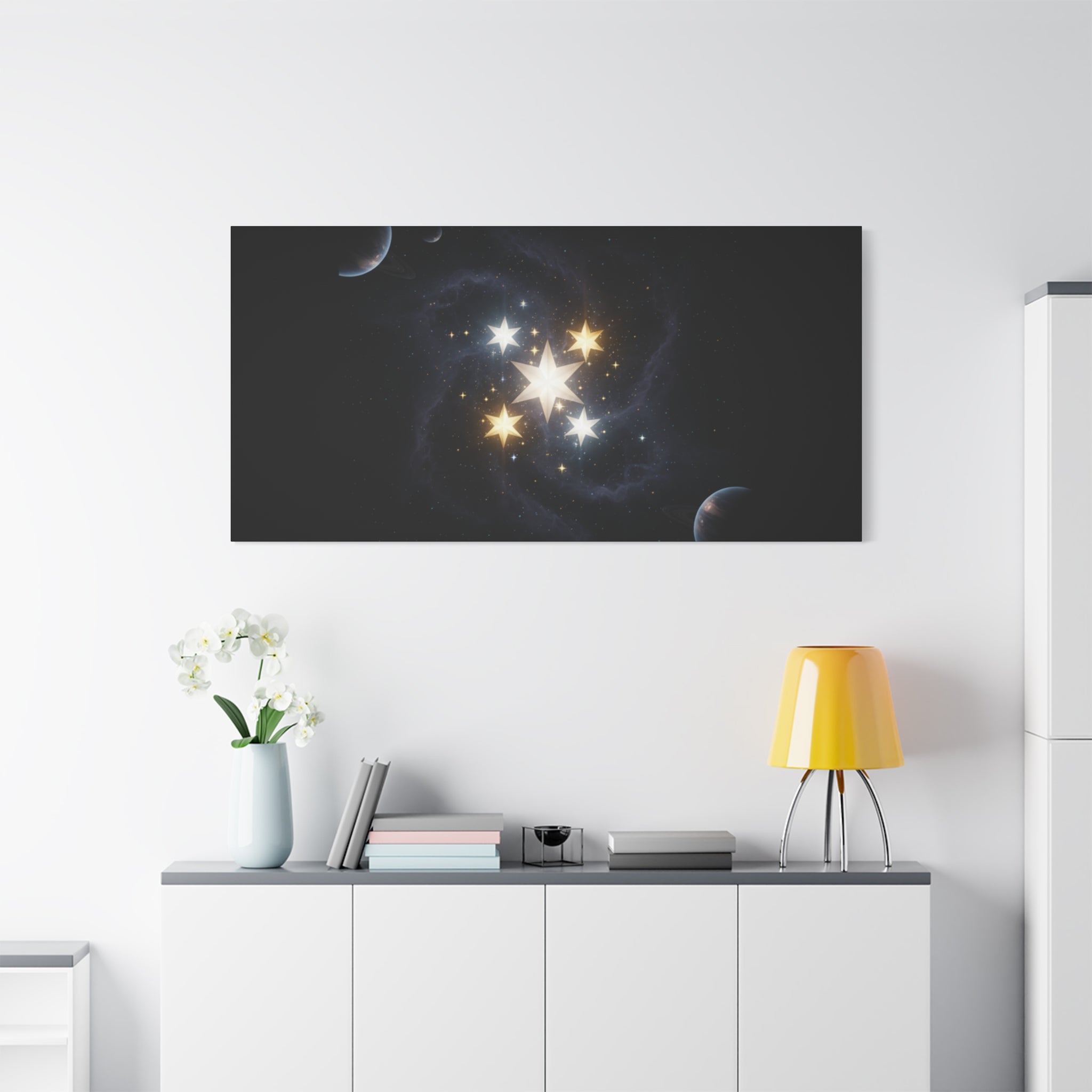 Power Runs Black PRB Glowing Star Constellation Canvas by Power Runs Black