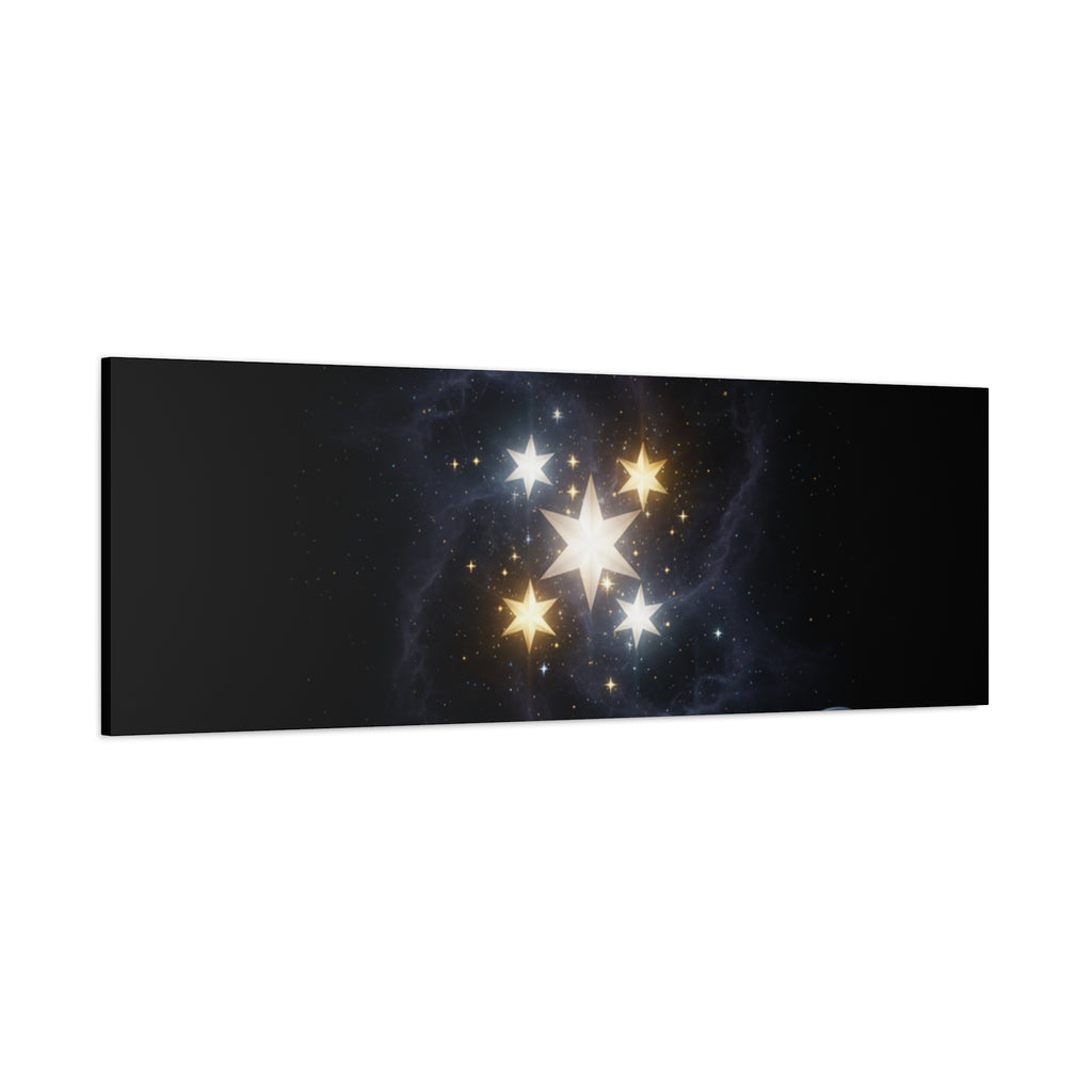 Power Runs Black PRB Glowing Star Constellation Canvas by Power Runs Black