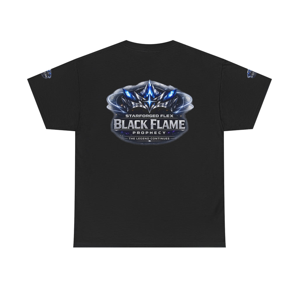 PRB Black Flame Prophecy Tee — Starforged Flex Graphic T‑Shirt by Power Runs Black