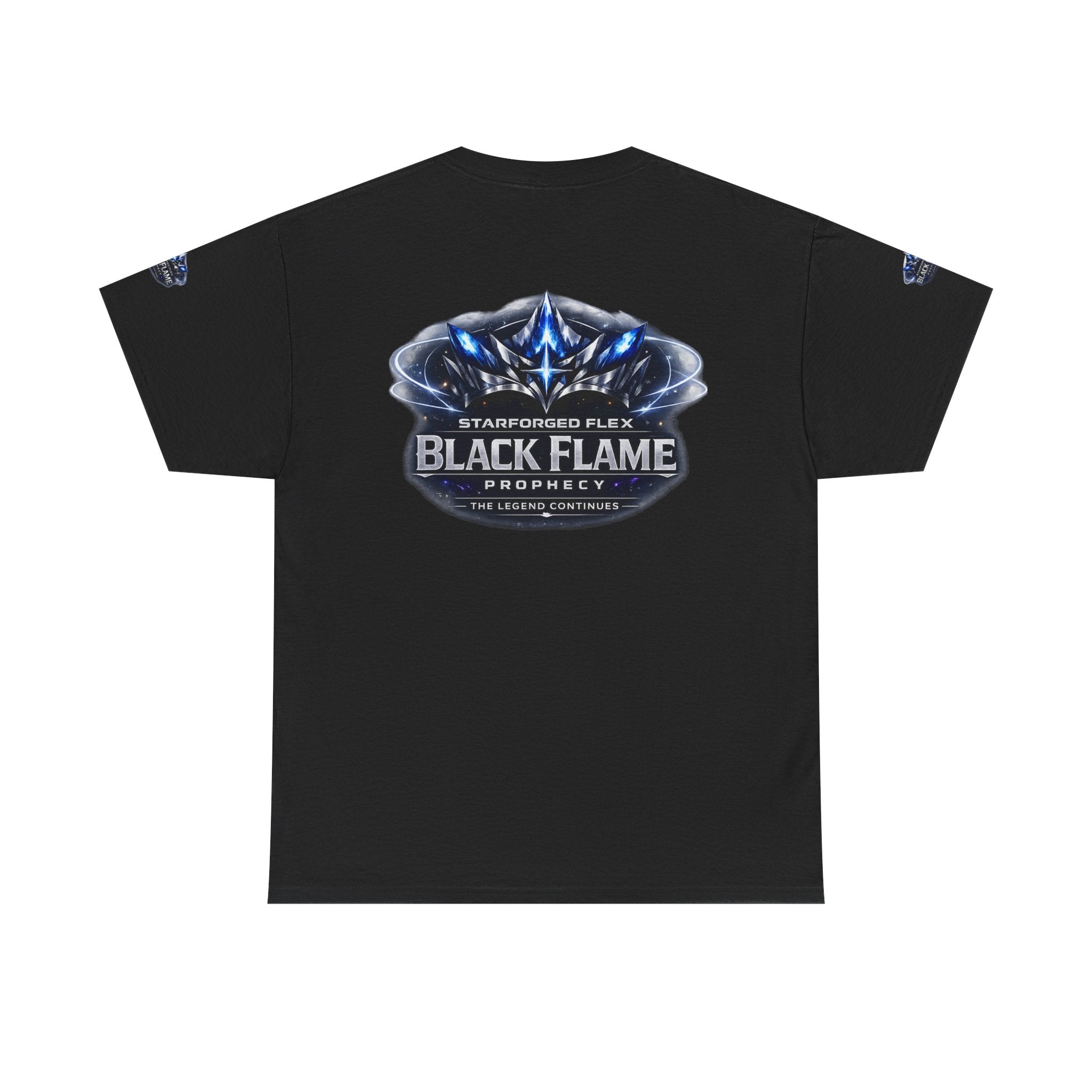 Black Flame Prophecy Graphic Tee — Dark Fantasy Sci-Fi T-Shirt | Power Runs Black by Printify