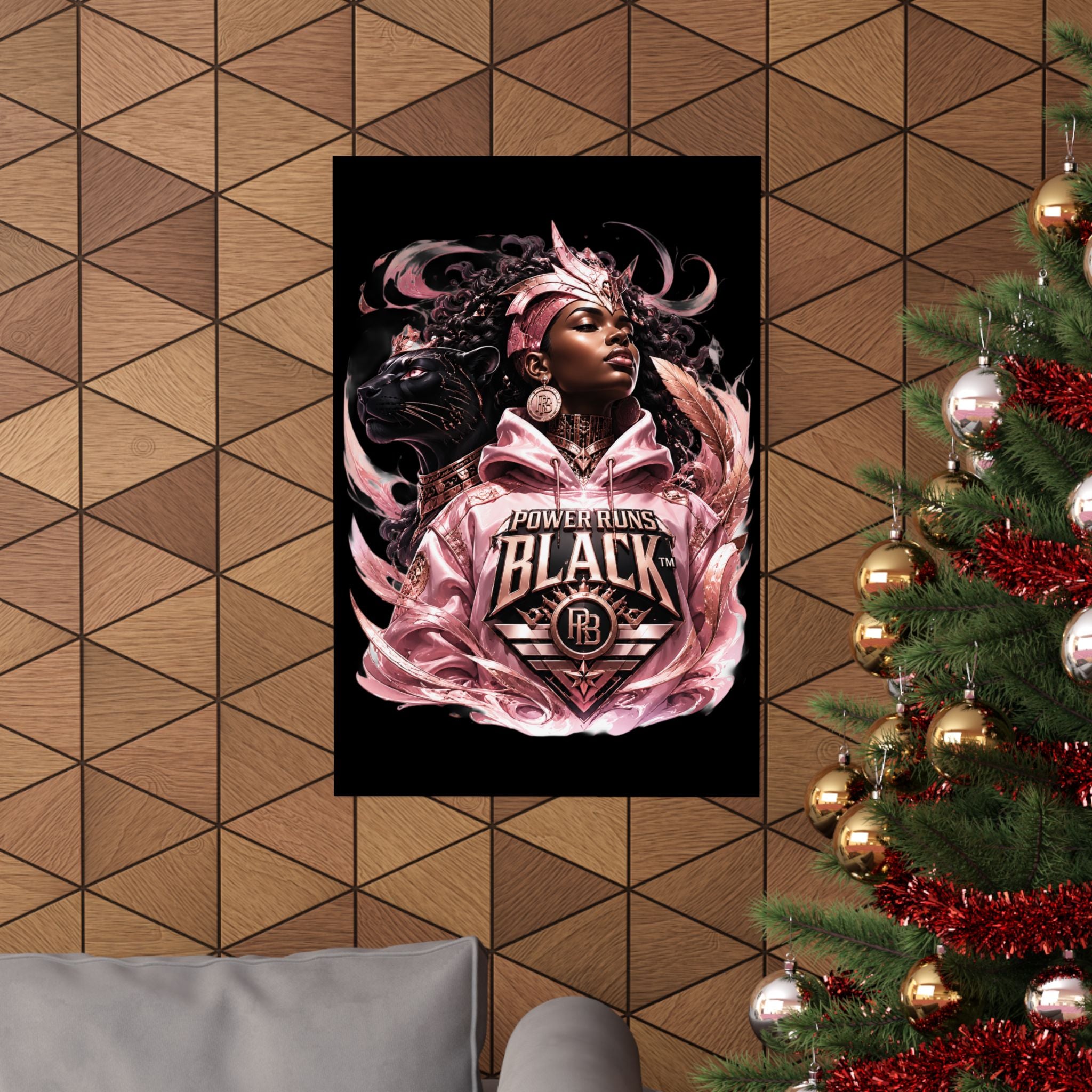 Power Runs Black Matte Poster — "Power Runs Black" Afrocentric Art Print by Power Runs Black