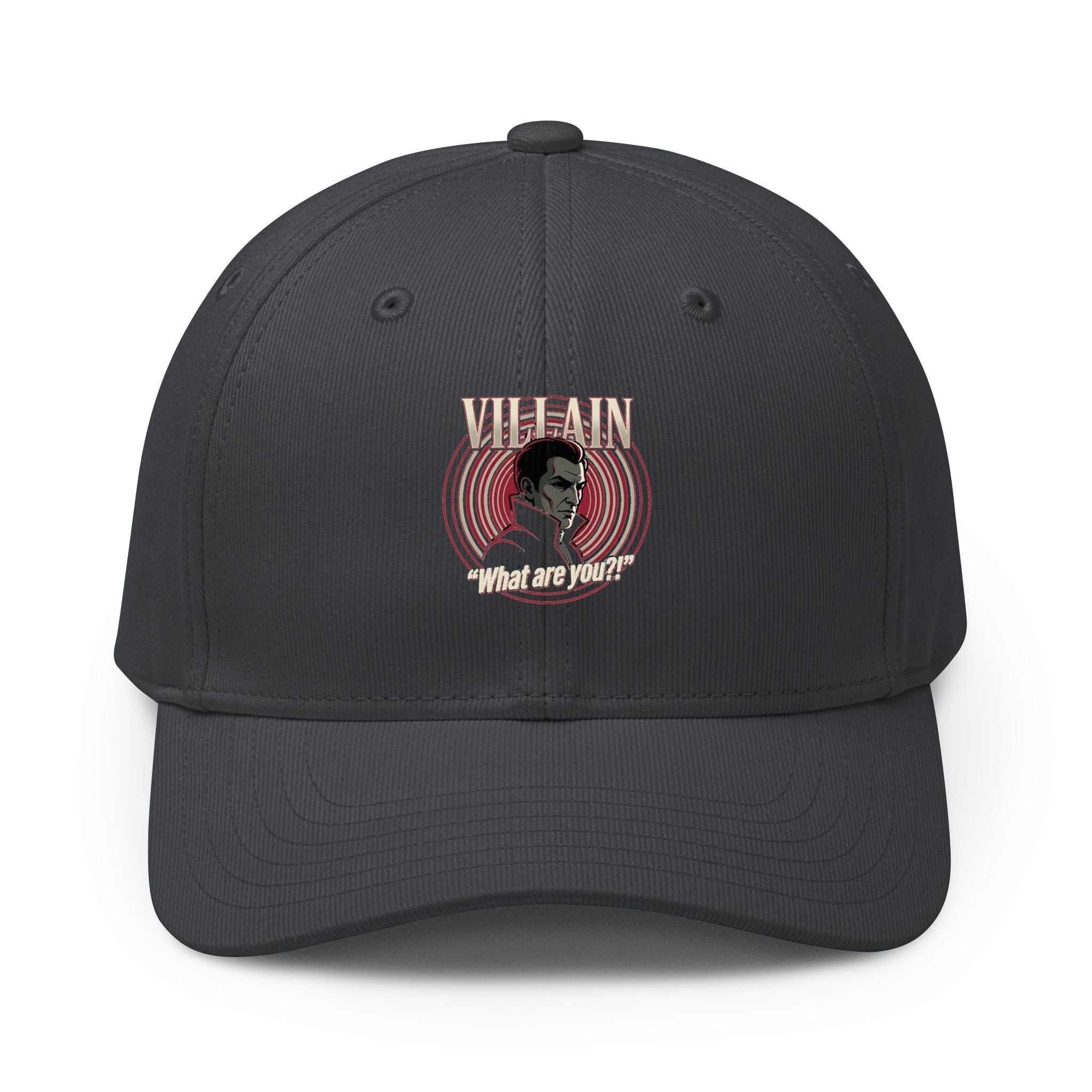 Power Runs Black Retro Portrait Adidas Cap — "What are you Villain" Fan Hat by Power Runs Black