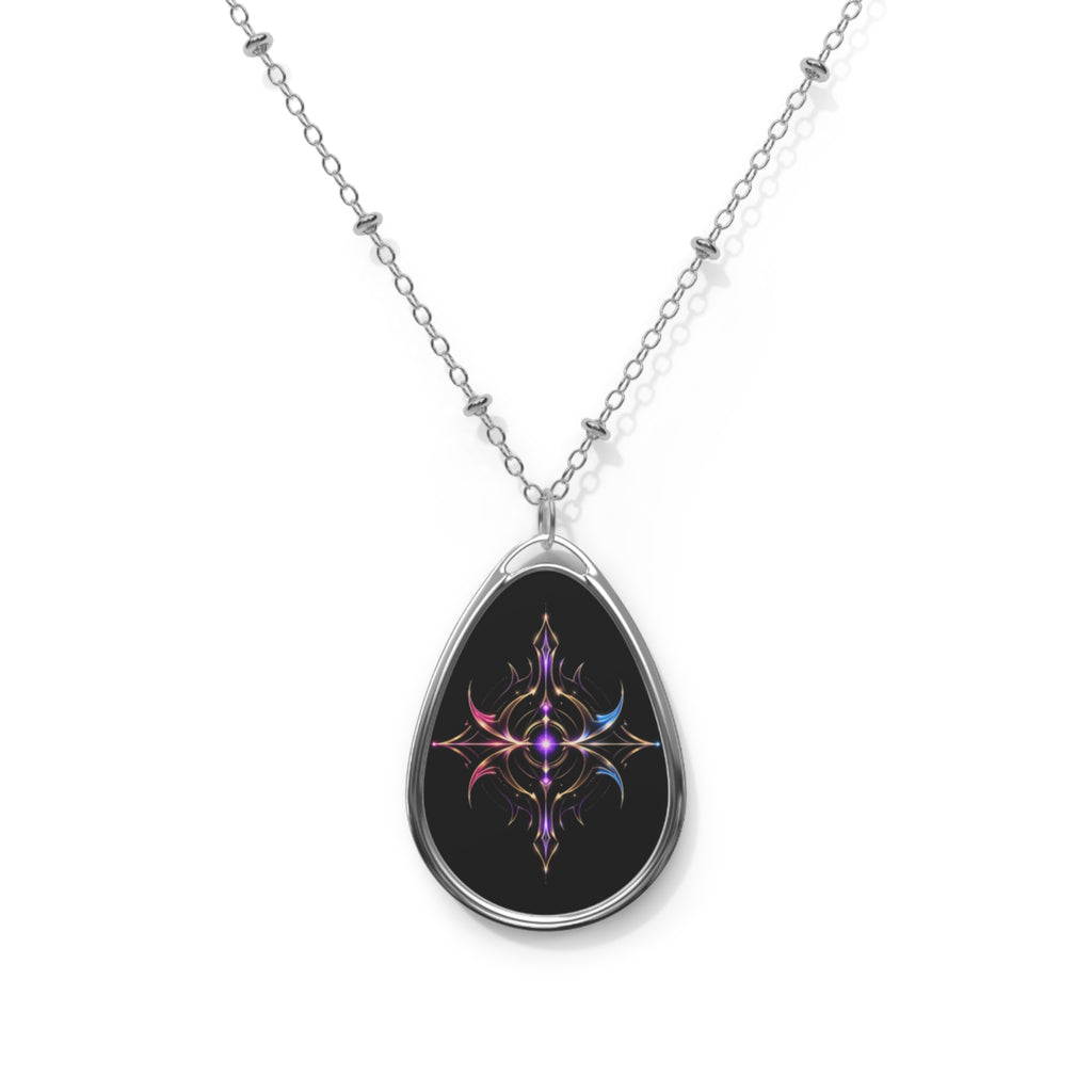 Power Runs Black PRB Pretty Rich Bitch The Collection Mystic Star Oval Necklace – Iridescent Celestial Pendant by Power Runs Black