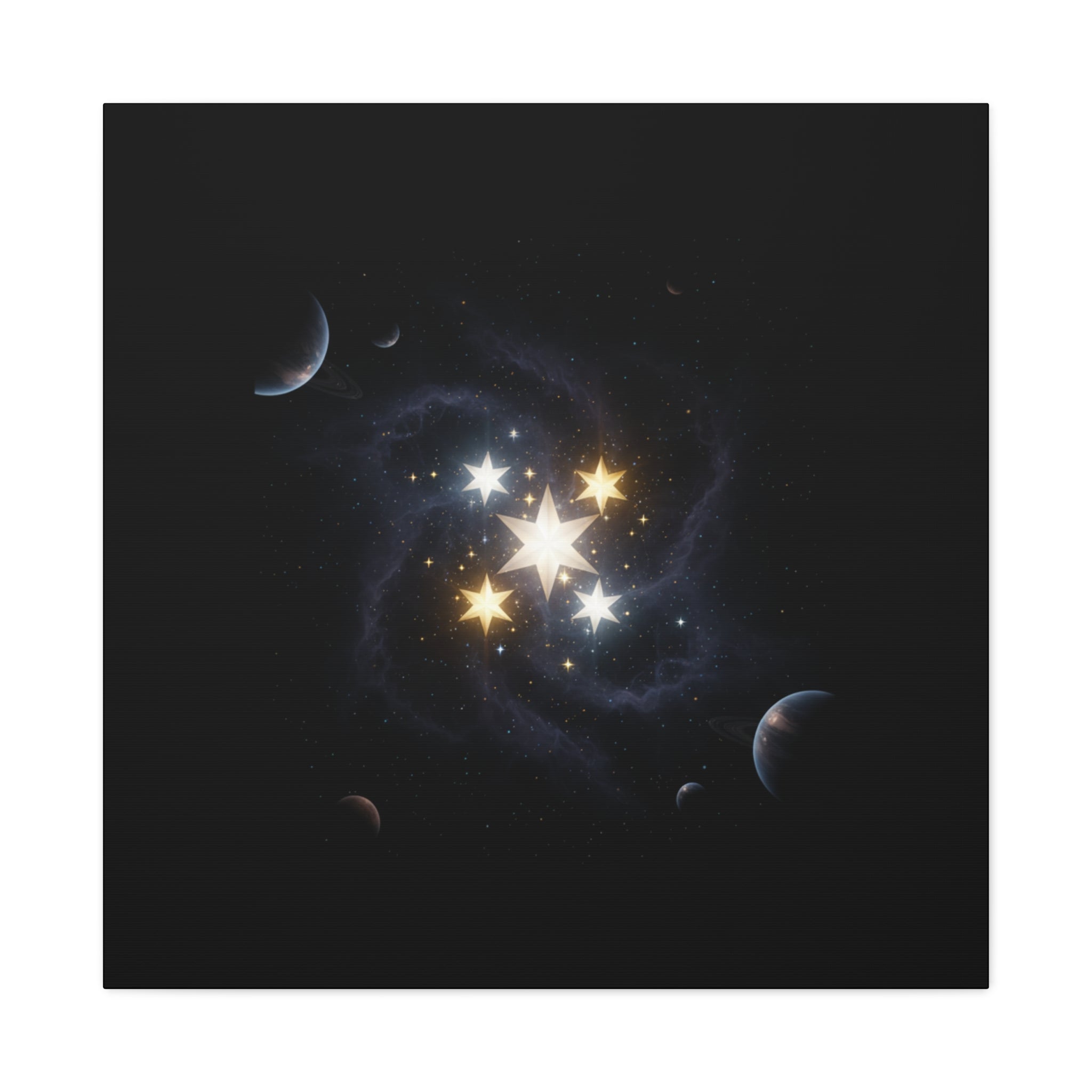 Power Runs Black PRB Glowing Star Constellation Canvas by Power Runs Black