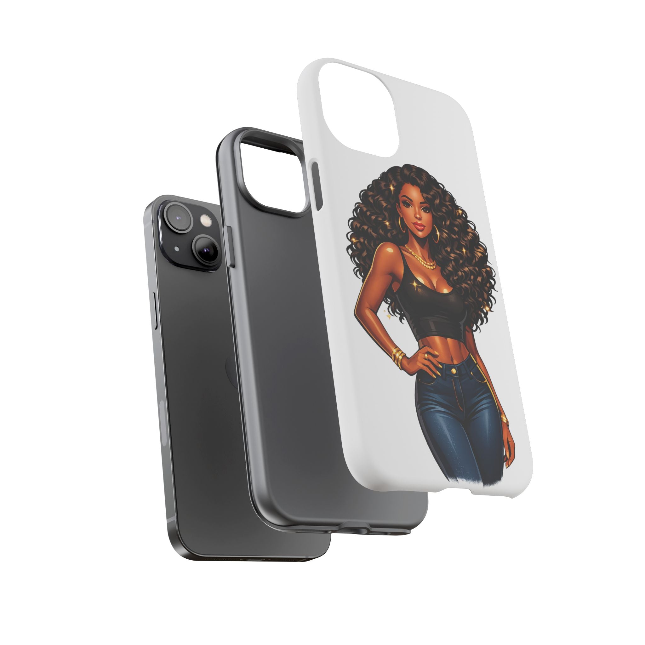 Pretty Rich Bitch by PRB Curly Hair Phone Case by Printify