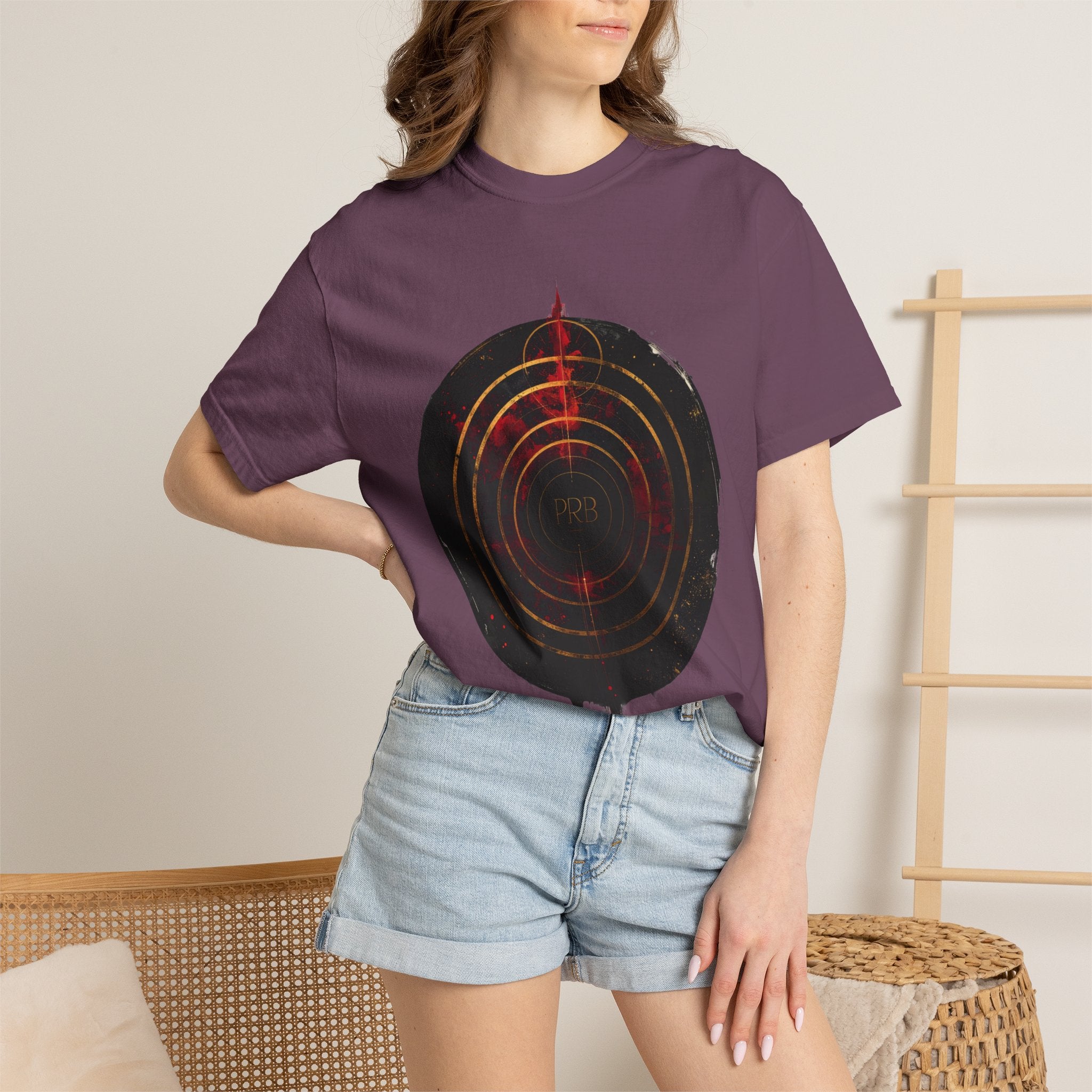 PRB Target Bullseye T-Shirt — Retro Circular Target Graphic Tee by Power Runs Black