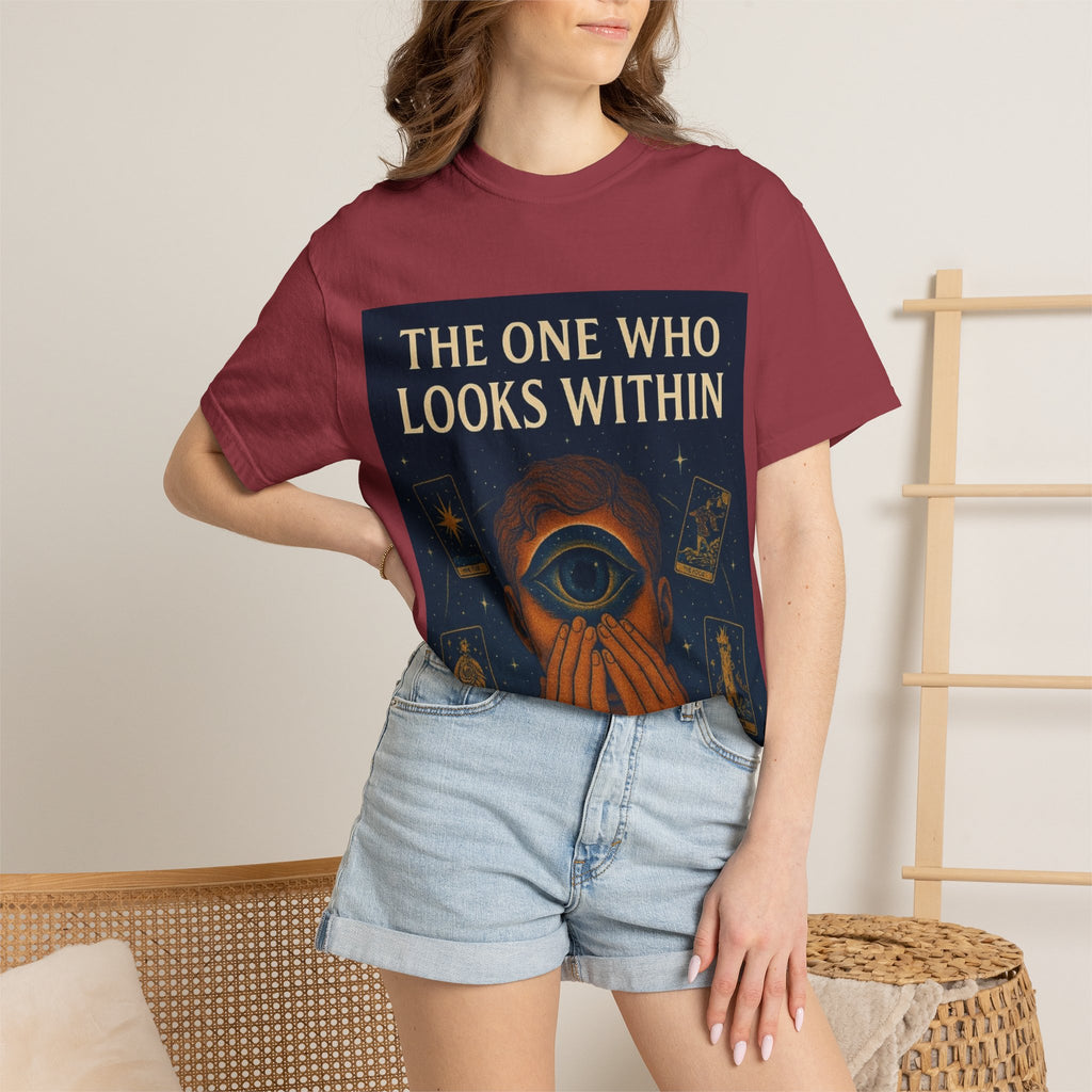 PRB Tarot Eye T-Shirt — "The One Who Looks Within" Mystical Graphic Tee by Power Runs Black