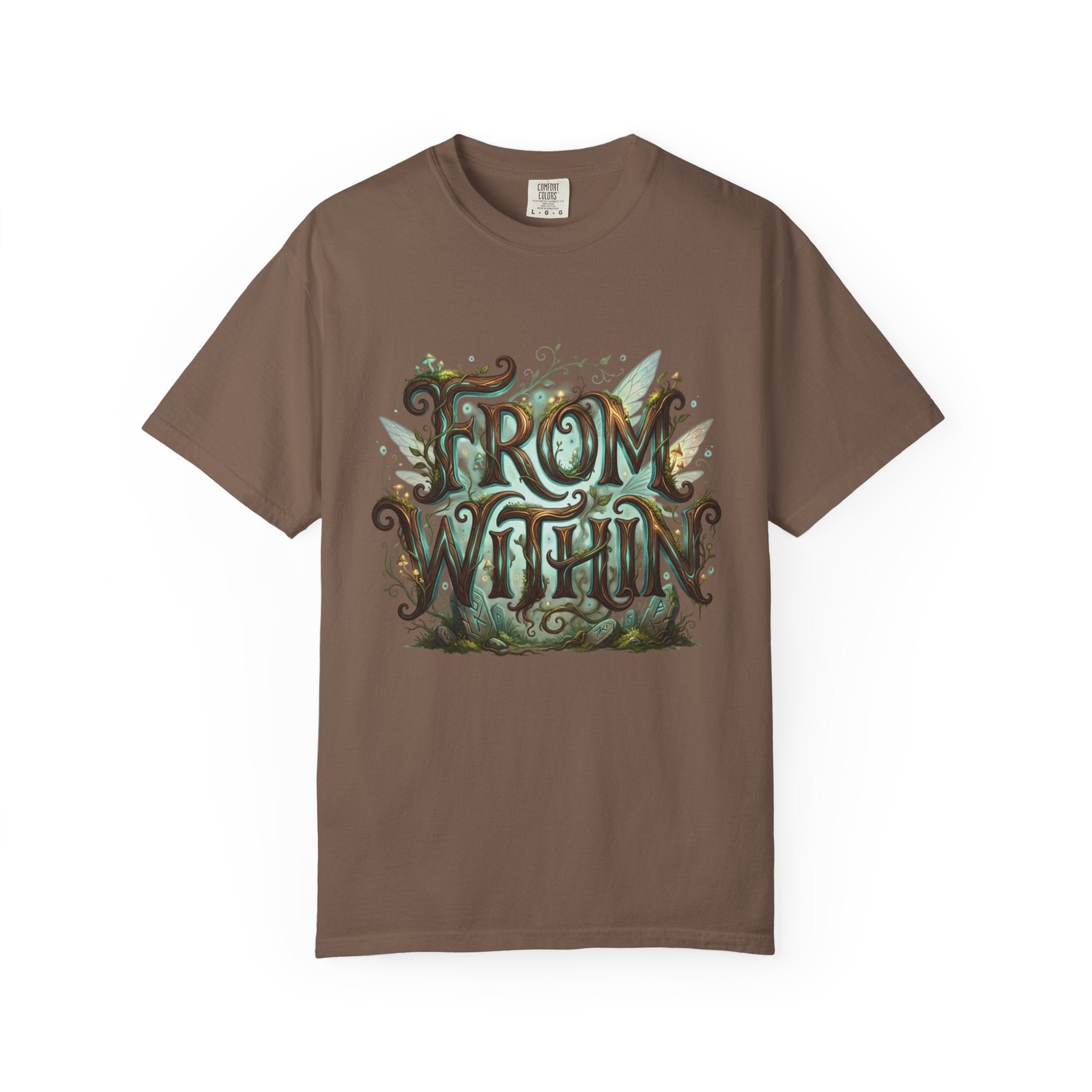 Power Runs Black PRB From Within T-shirt | Nature Typography Forest Illustration by Printify