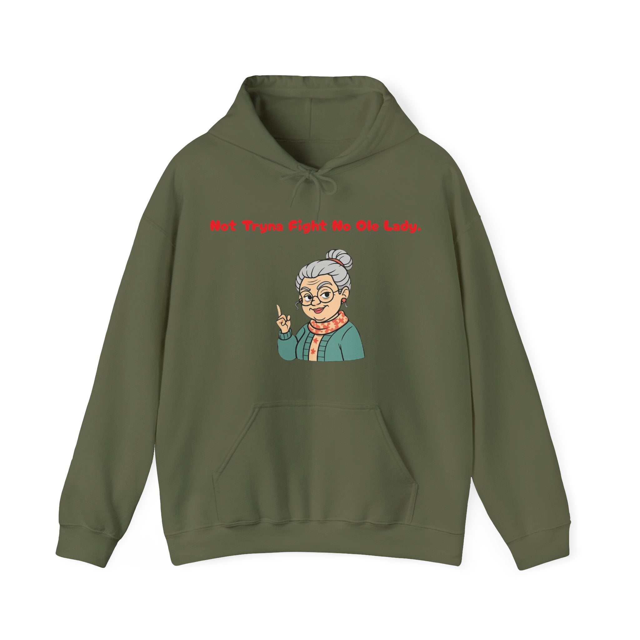 PRB Sassy Grandma Illustration Hoodie | "Not Tryna Fight No Ole Lady." by Power Runs Black