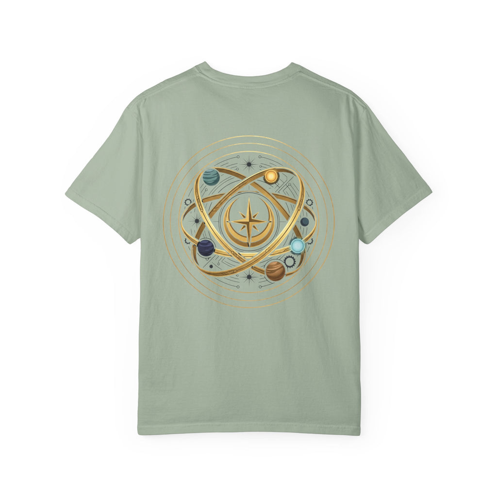 PRB Crown & Cosmos Graphic T-Shirt | Gold Royal Crest & Celestial Back by Printify
