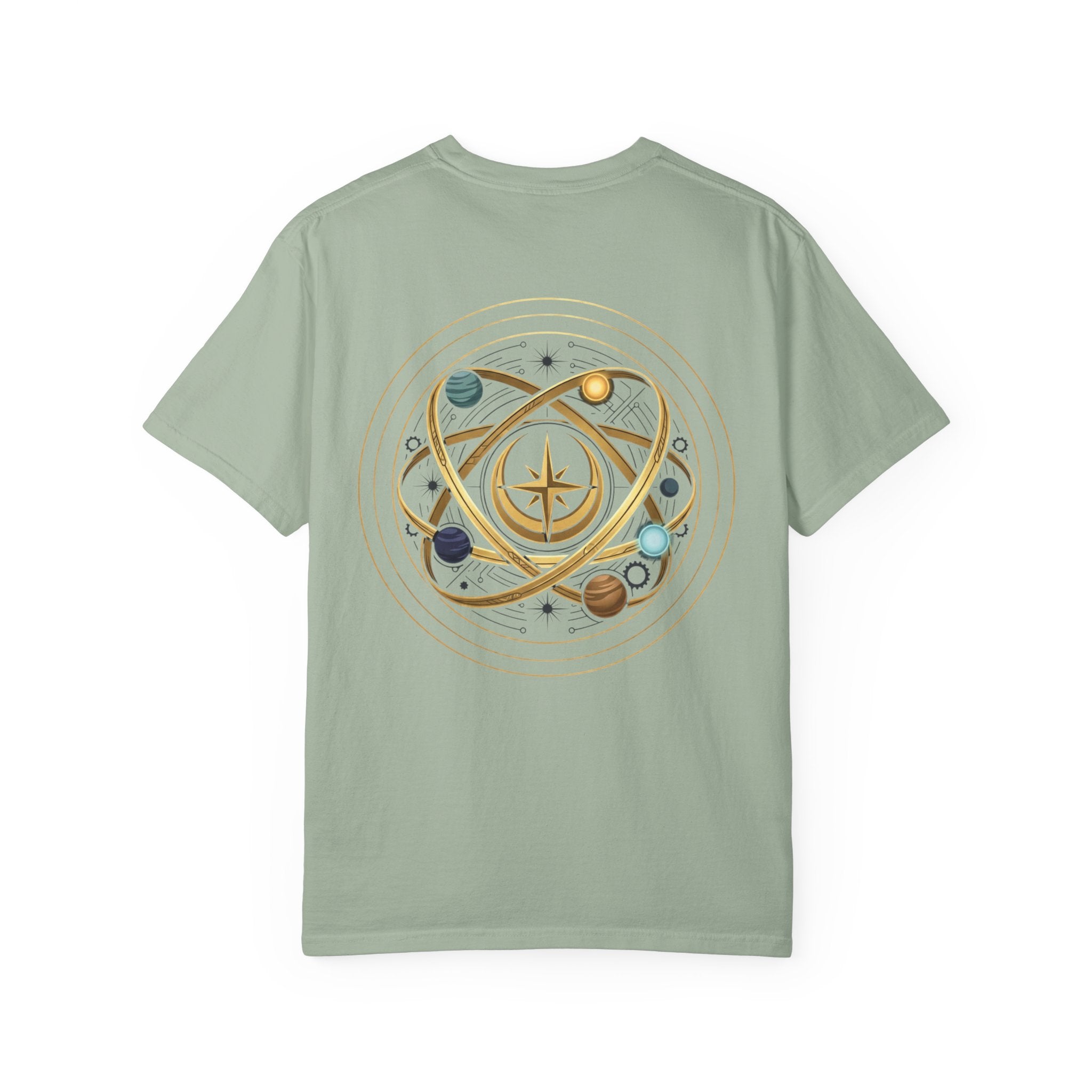 PRB Crown & Cosmos Graphic T-Shirt | Gold Royal Crest & Celestial Back by Printify