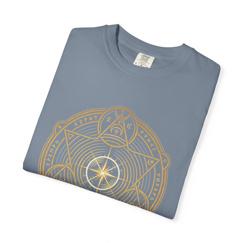 Power Runs Black PRB — Veyra Kain Geometric Sigil Tee with “Too Much Becomes Ruin” Graphic T-Shirt by Printify
