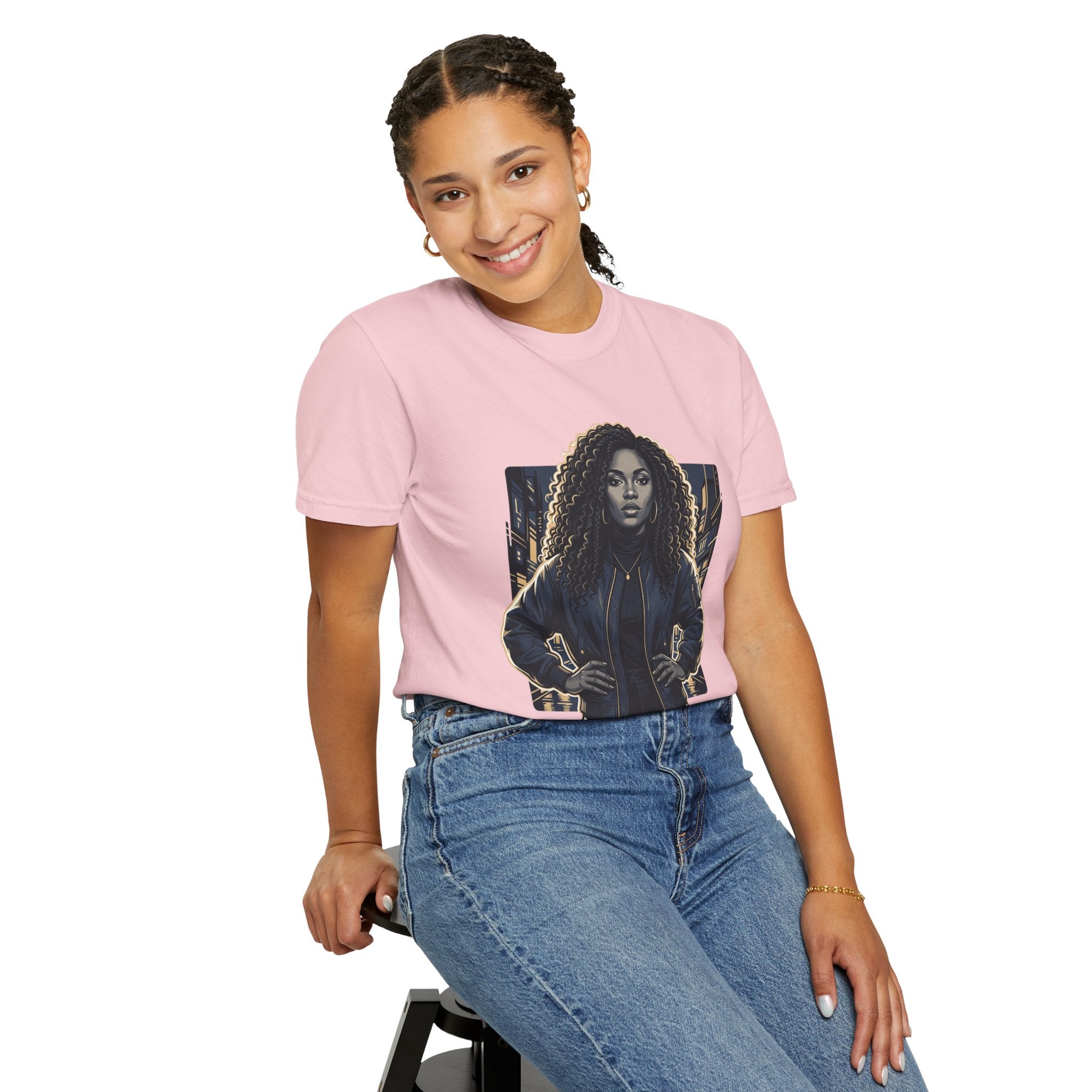 Pretty Rich Bitch The Collection by PRB T-Shirt — Bold Graphic Tee with Empowered Woman Portrait by Power Runs Black