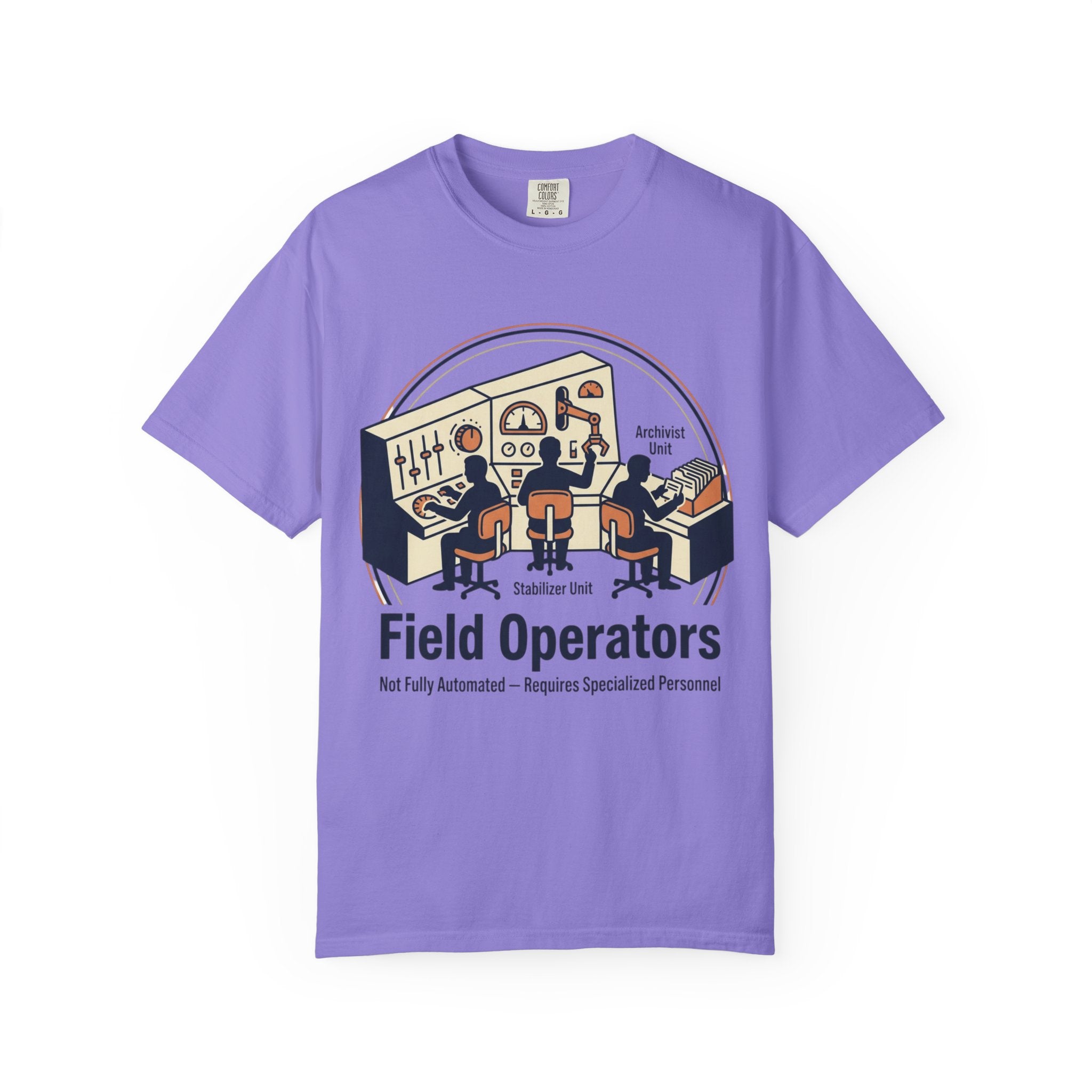 Power Runs Black PRB Field Operators T-Shirt — "Field Operators: Not Fully Automated — Requires Specialized Personnel" by Power Runs Black