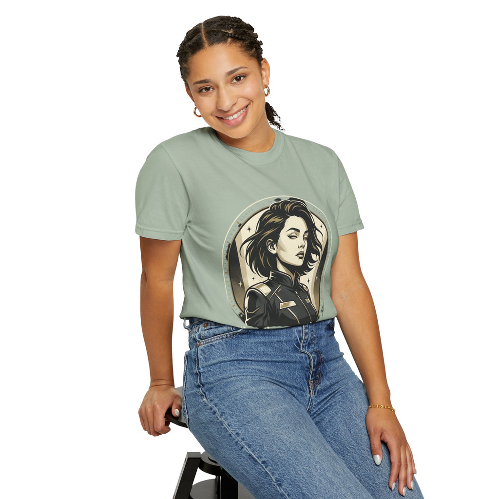 Power Runs Black Retro Space Captain Portrait T-Shirt — 'Fearless Commander' Graphic Tee by Power Runs Black