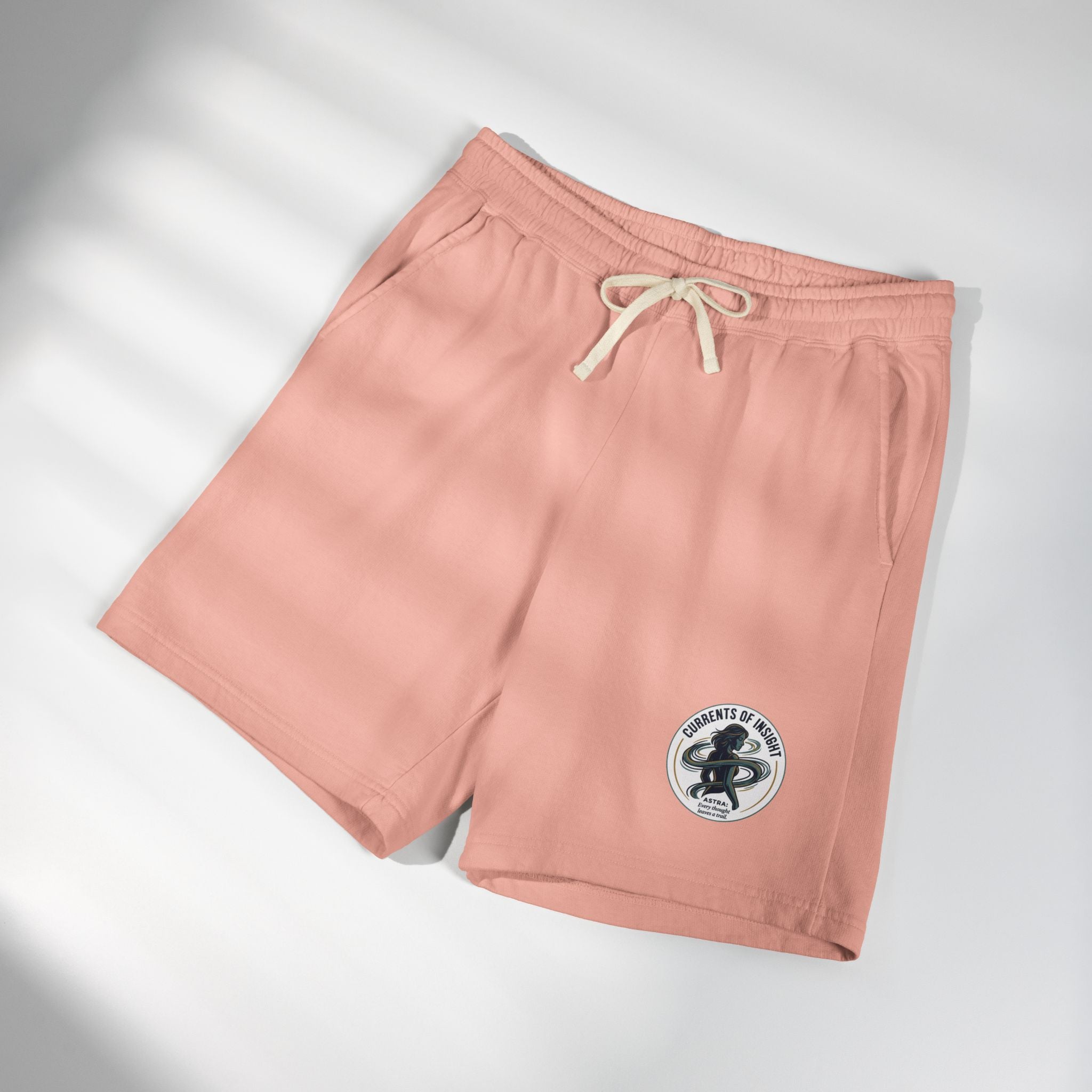 Power Runs Black Lightweight Fleece Sweat Shorts — Vintage Surf Patch by Power Runs Black