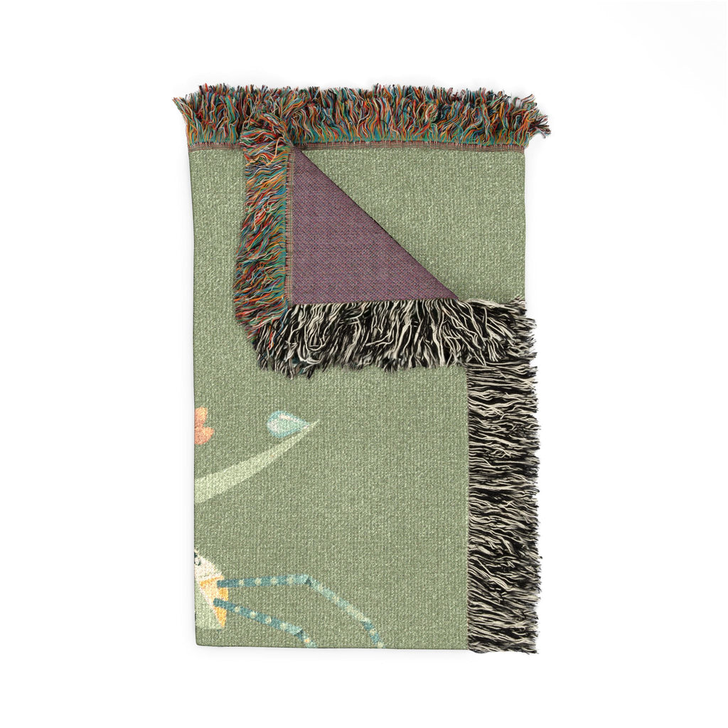 PRB Neutral Ombre Woven Blanket | Beige to Charcoal Gradient Throw by Power Runs Black