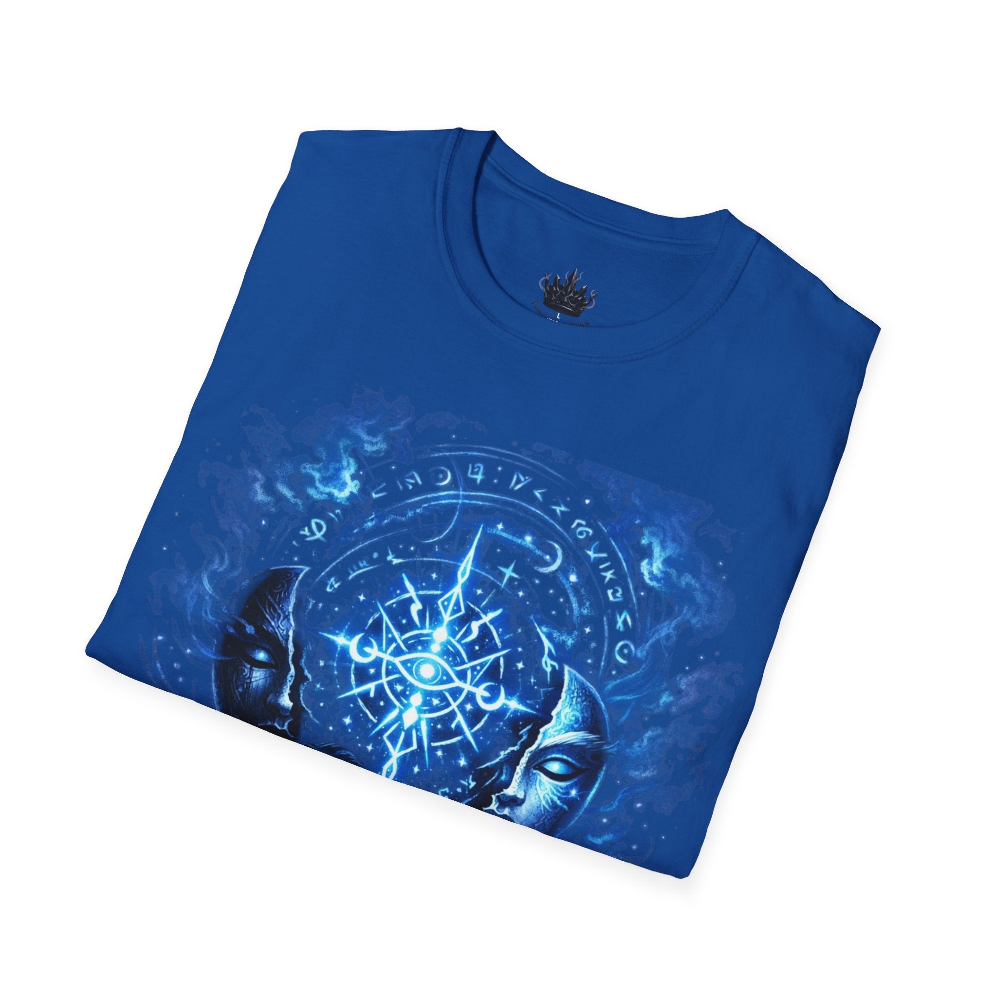 PRB Mystic Oceanic Spell T-Shirt — Blue Serpent & Moon Magic Tee by Power Runs Black