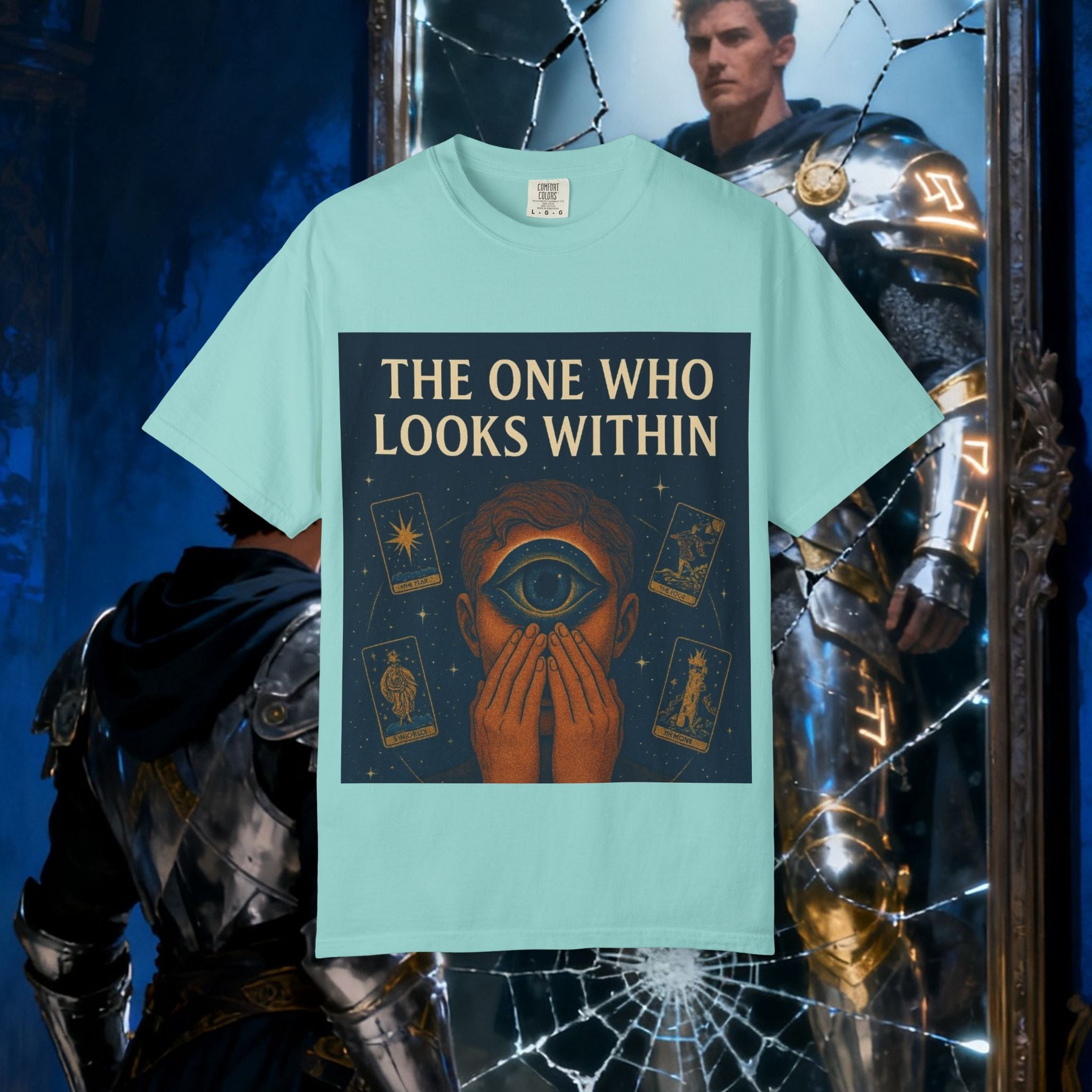 PRB Tarot Eye T-Shirt — "The One Who Looks Within" Mystical Graphic Tee by Power Runs Black