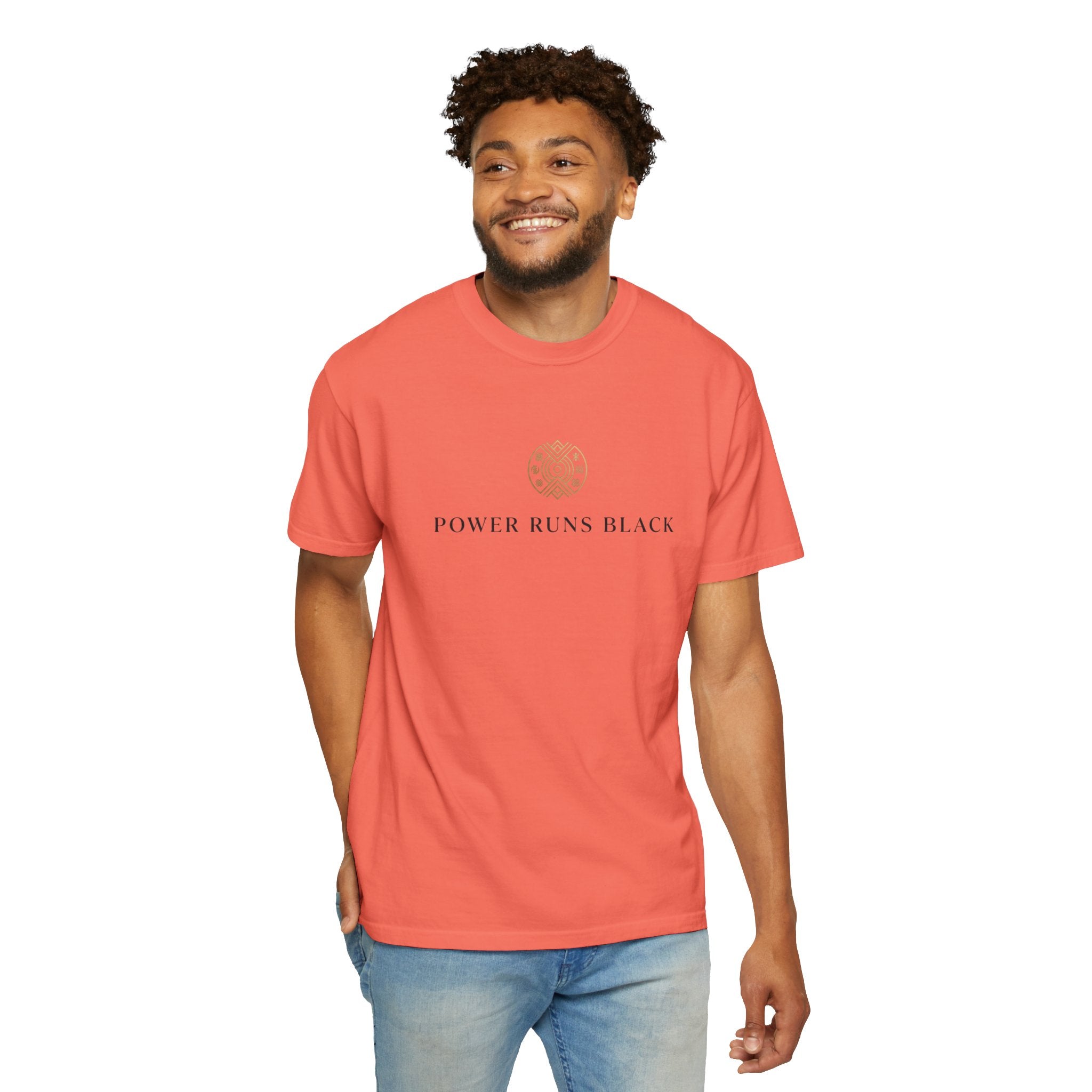 Power Runs Black PRB Graphic T-Shirt — Minimal Emblem Tee by Power Runs Black