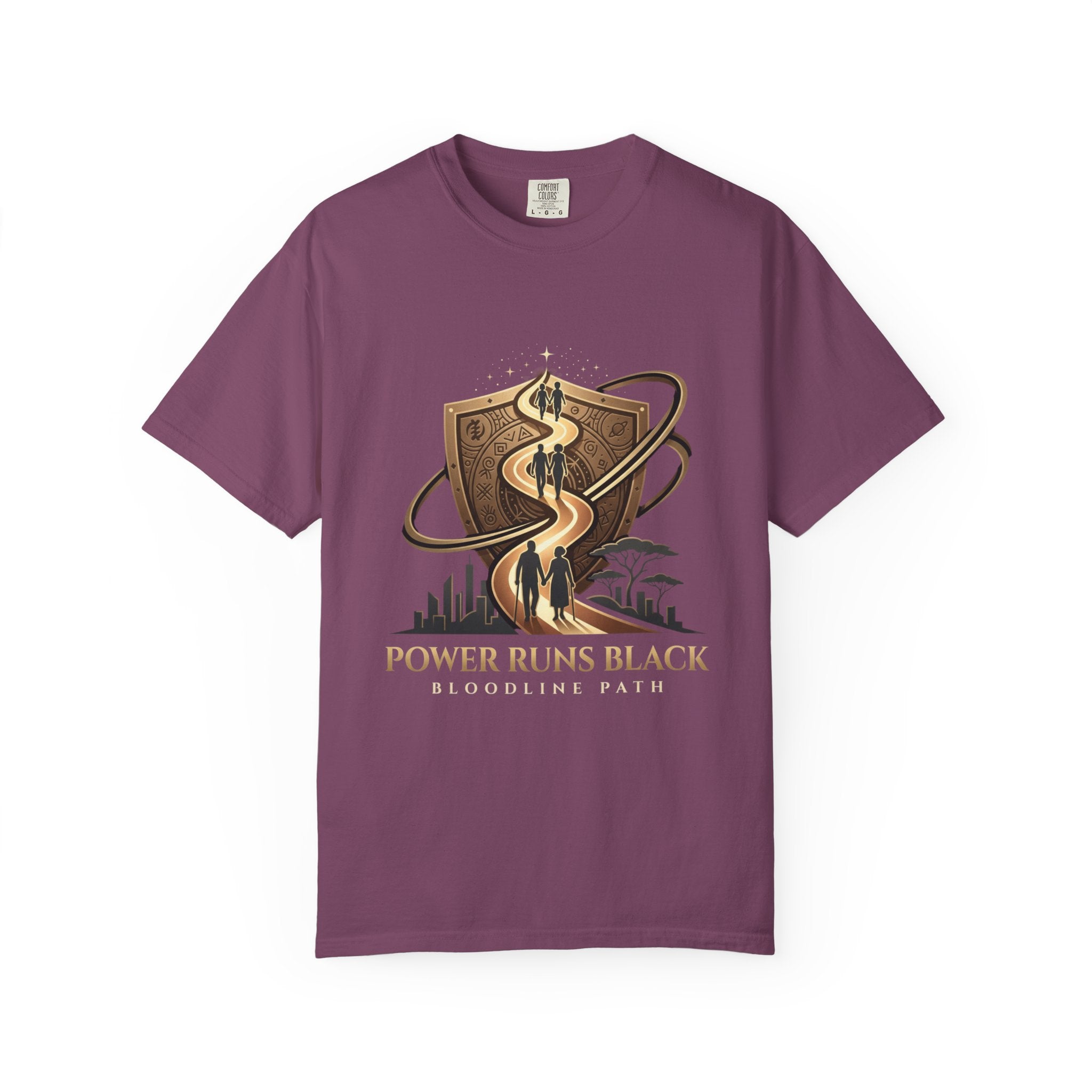 PRB Shield City Skyline Graphic T-Shirt | Serpent Emblem Streetwear Tee by Printify