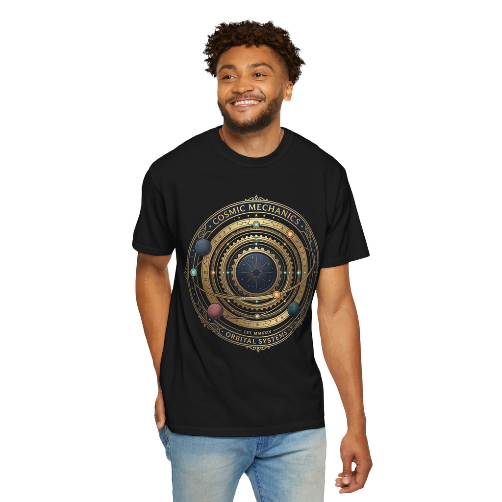 PRB Cosmic Mechanics Solar System Graphic T-Shirt | Planetary Orbit Tee by Printify