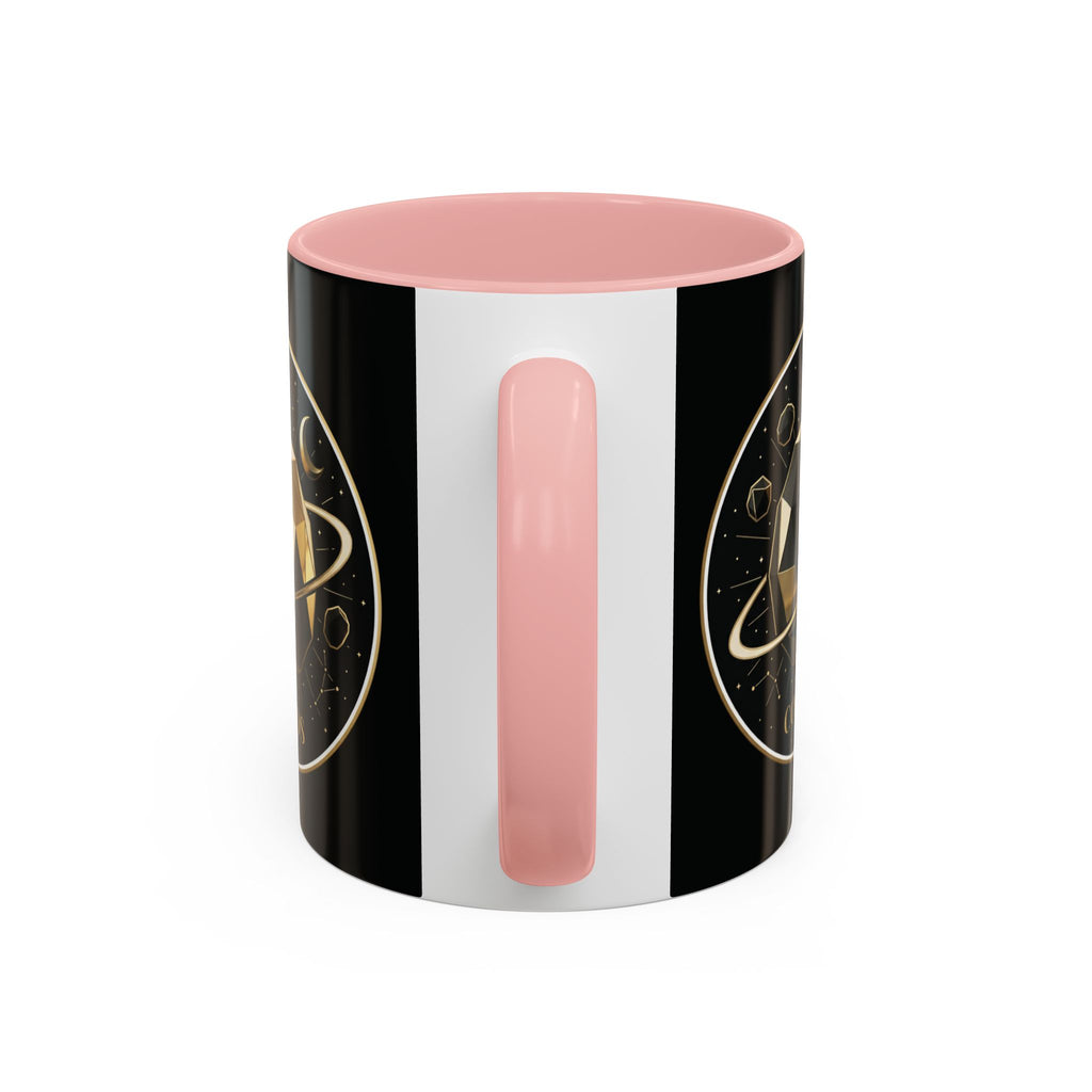 PRB Gold Cosmos Design Accent Coffee Mug | The Break, Planet Illustration by Printify