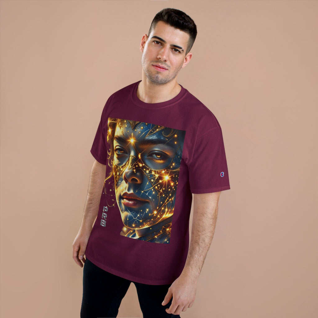 PRB Champion T-Shirt — Cosmic Face Art Tee (Radiant Star Portrait) by Printify