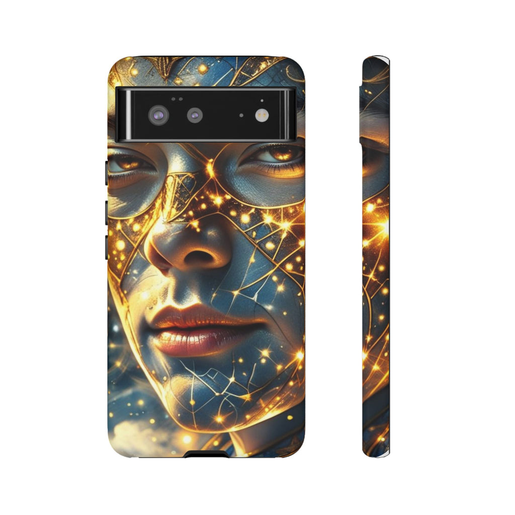 PRB Galactic Portrait Tough Case | Cosmic Face Phone Case, Starry Nebula Design by Power Runs Black