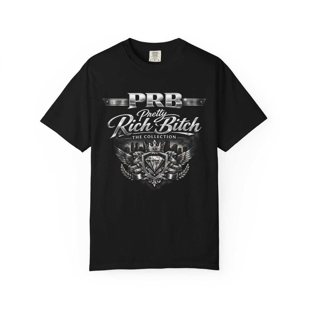 PRB Rebel Biker Crest T-Shirt | Vintage Motorcycle Emblem Tee by Power Runs Black