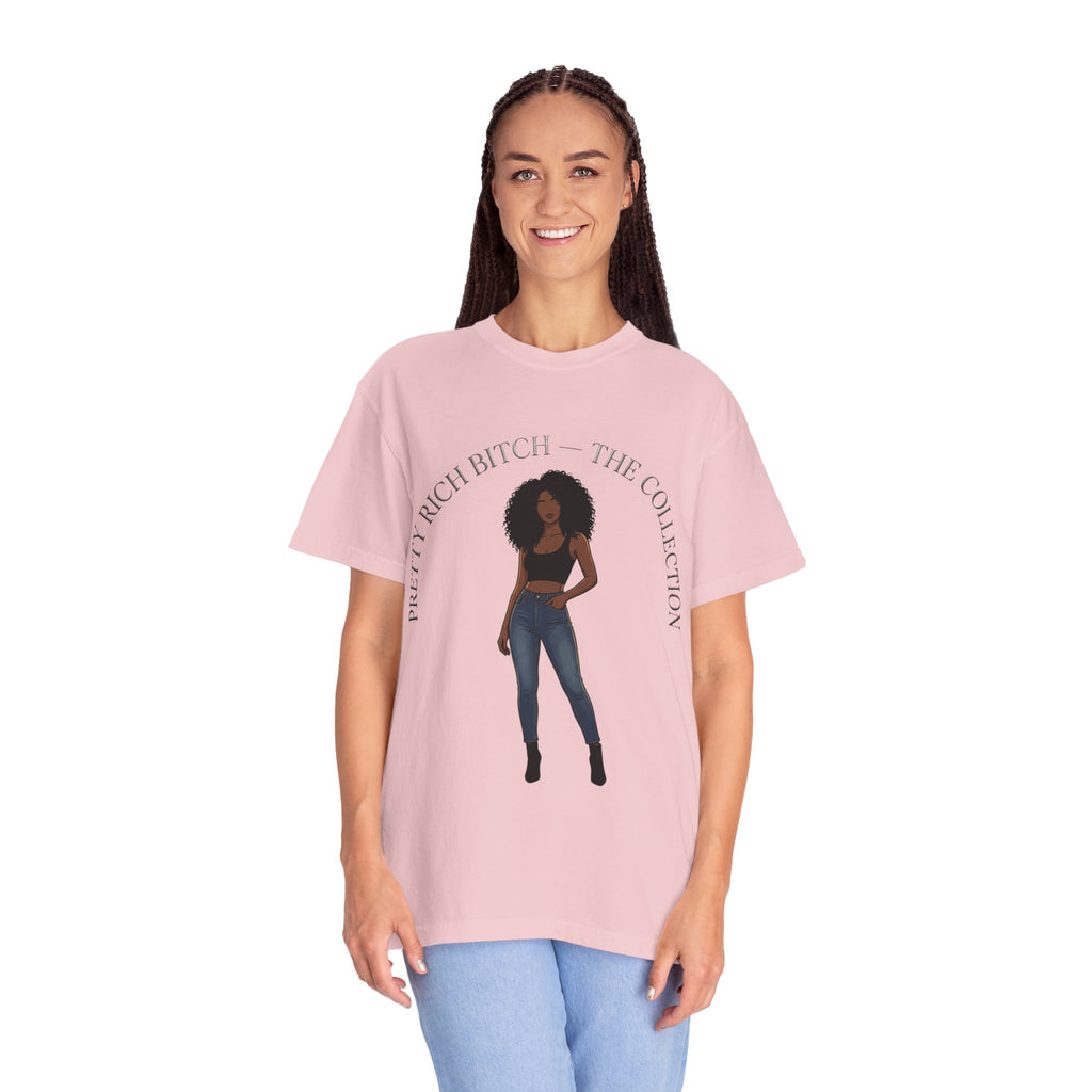 Pretty Rich Bitch The Collection by PRB Graphic Tee (Afro Curly Woman) by Power Runs Black