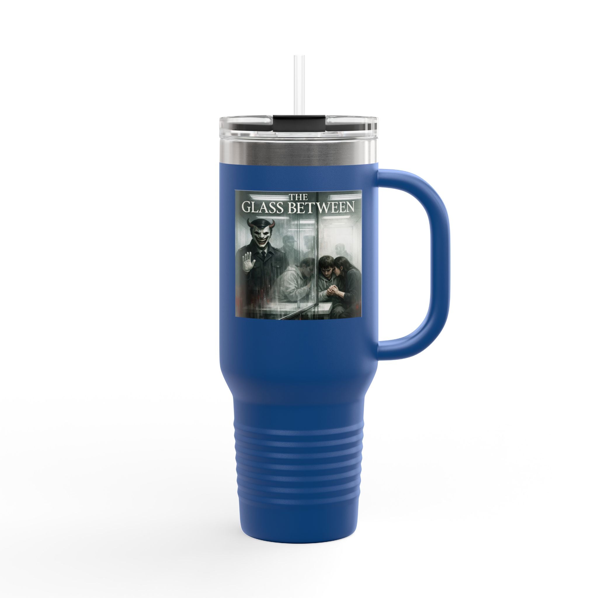 PRB The Glass Between, 40oz Insulated Travel Mug by Power Runs Black