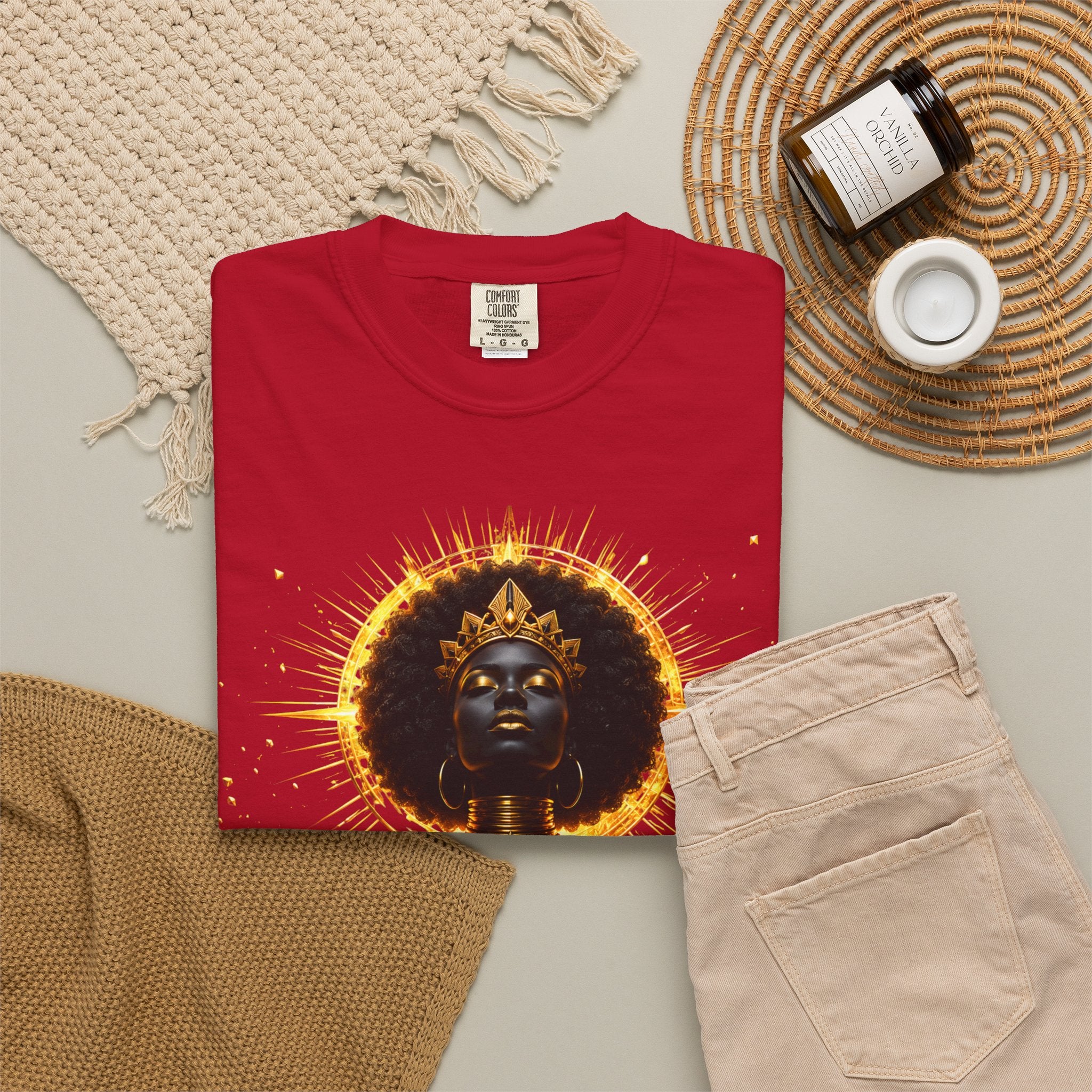 Power Runs Black goddess illustration T-Shirt | Afrocentric black pride design by Power Runs Black
