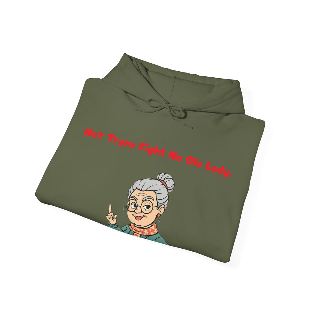 PRB Sassy Grandma Illustration Hoodie | "Not Tryna Fight No Ole Lady." by Power Runs Black